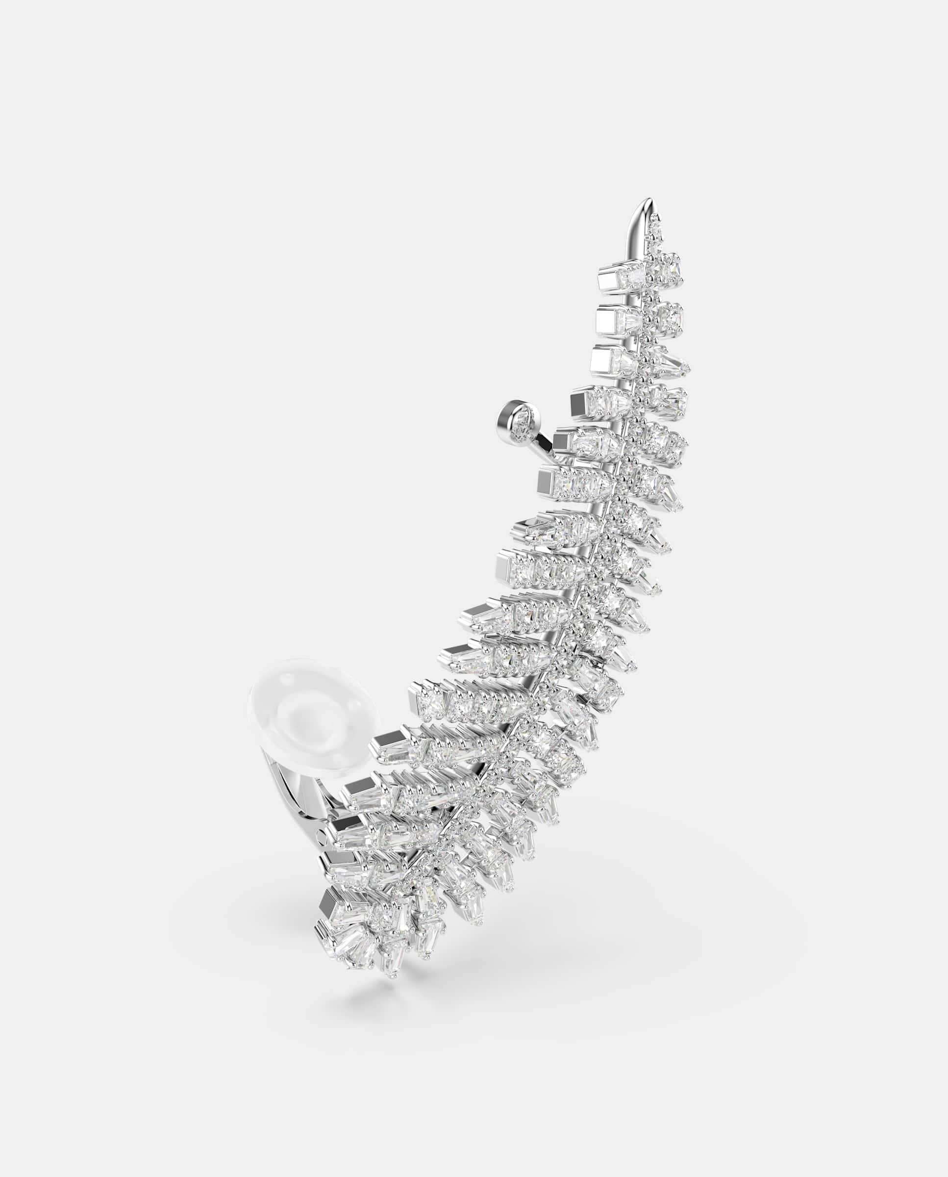 Imagen 3 de Pendientes vienna con forma de pluma y baño de rodio - Swarovski - Blanco Blanco