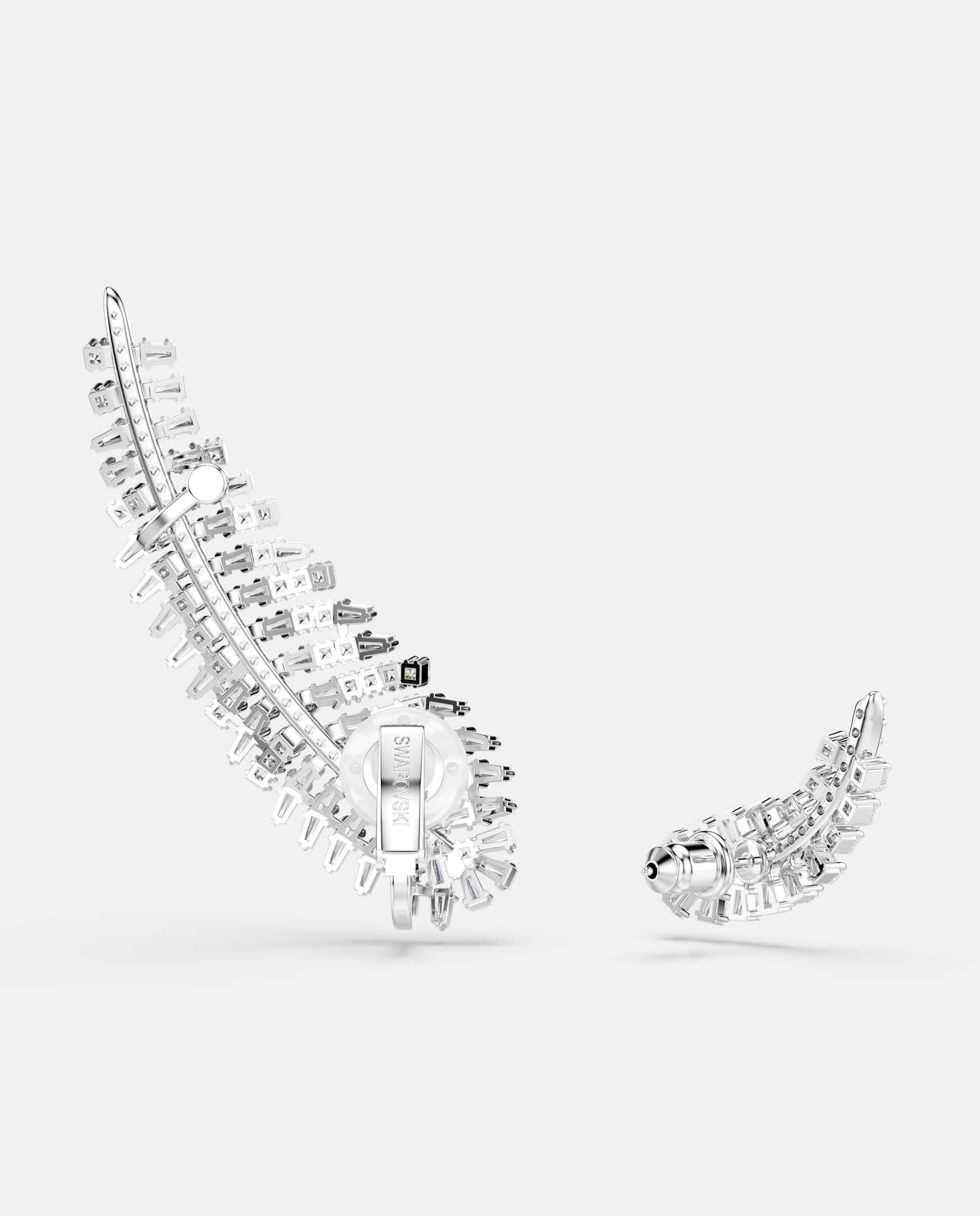 Imagen 4 de Pendientes vienna con forma de pluma y baño de rodio - Swarovski - Blanco Blanco