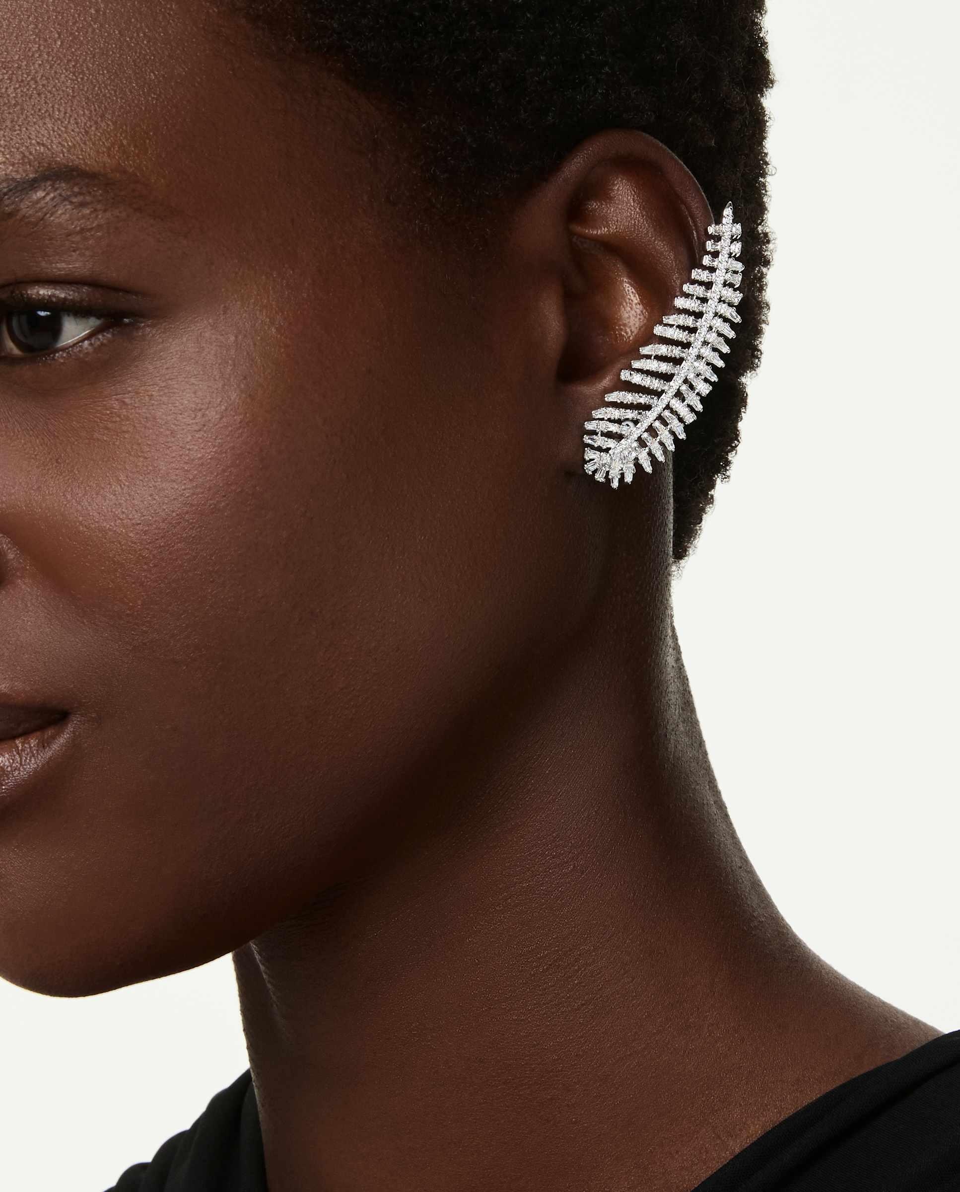 Imagen 5 de Pendientes vienna con forma de pluma y baño de rodio - Swarovski - Blanco Blanco