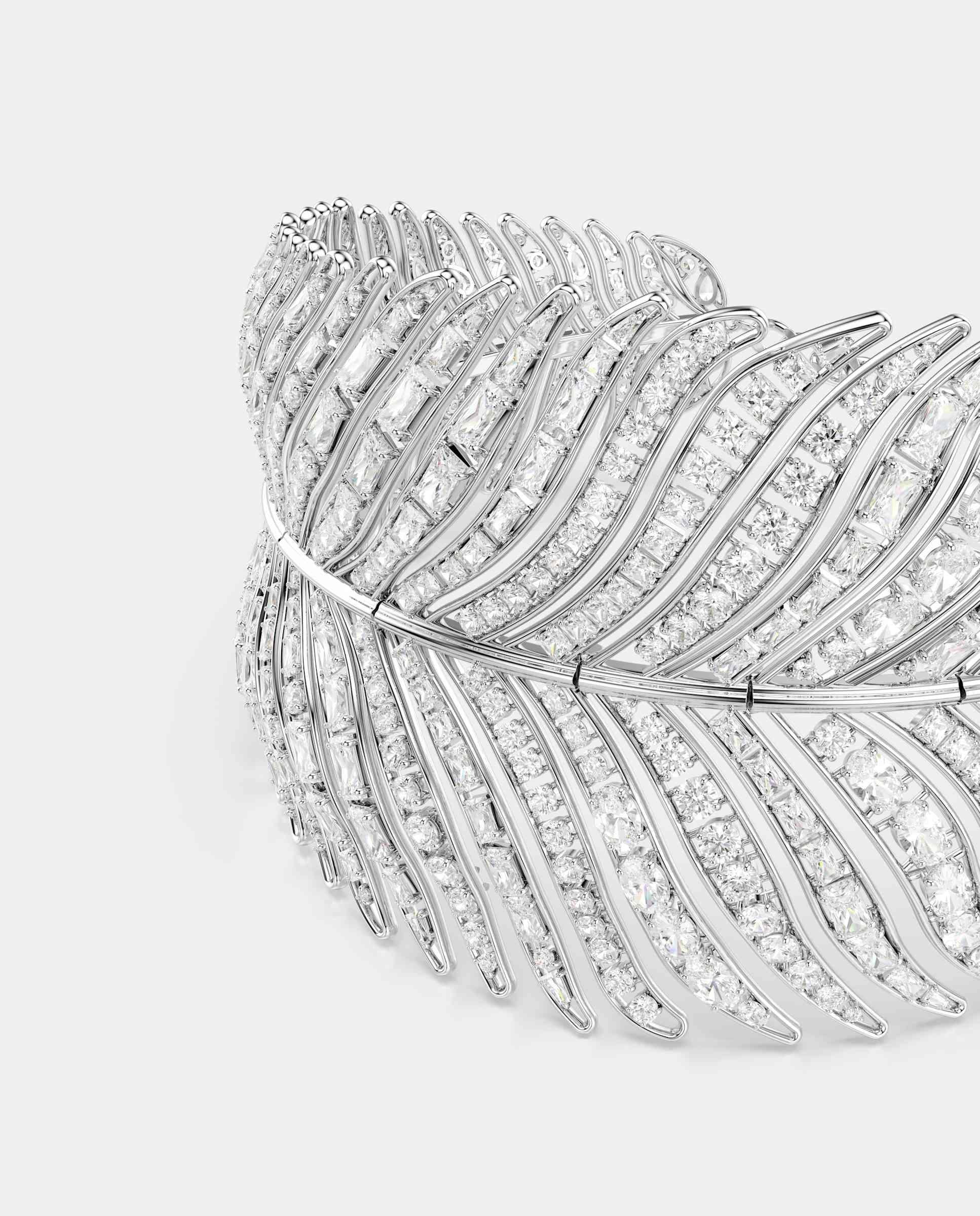 Gargantilla vienna en forma de pluma con cristales - Swarovski - Blanco Blanco-2