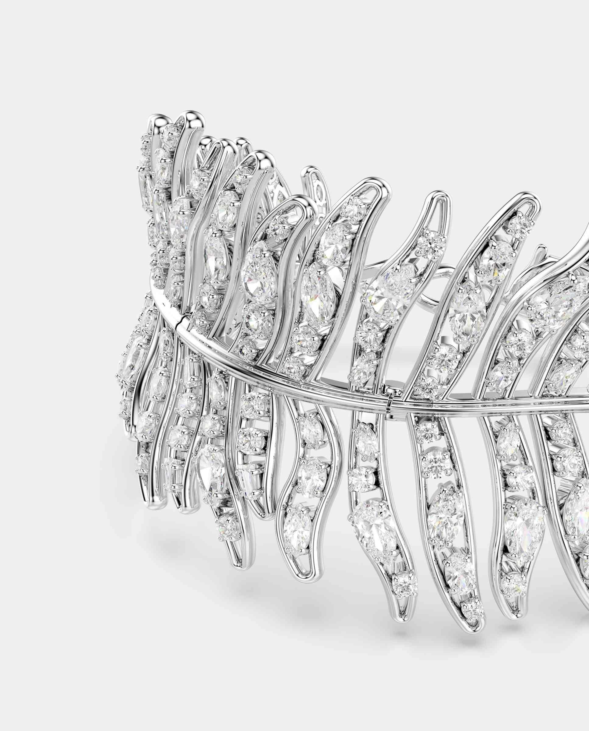Pulsera vienna en forma de pluma con cristales - Swarovski - Blanco Blanco-2