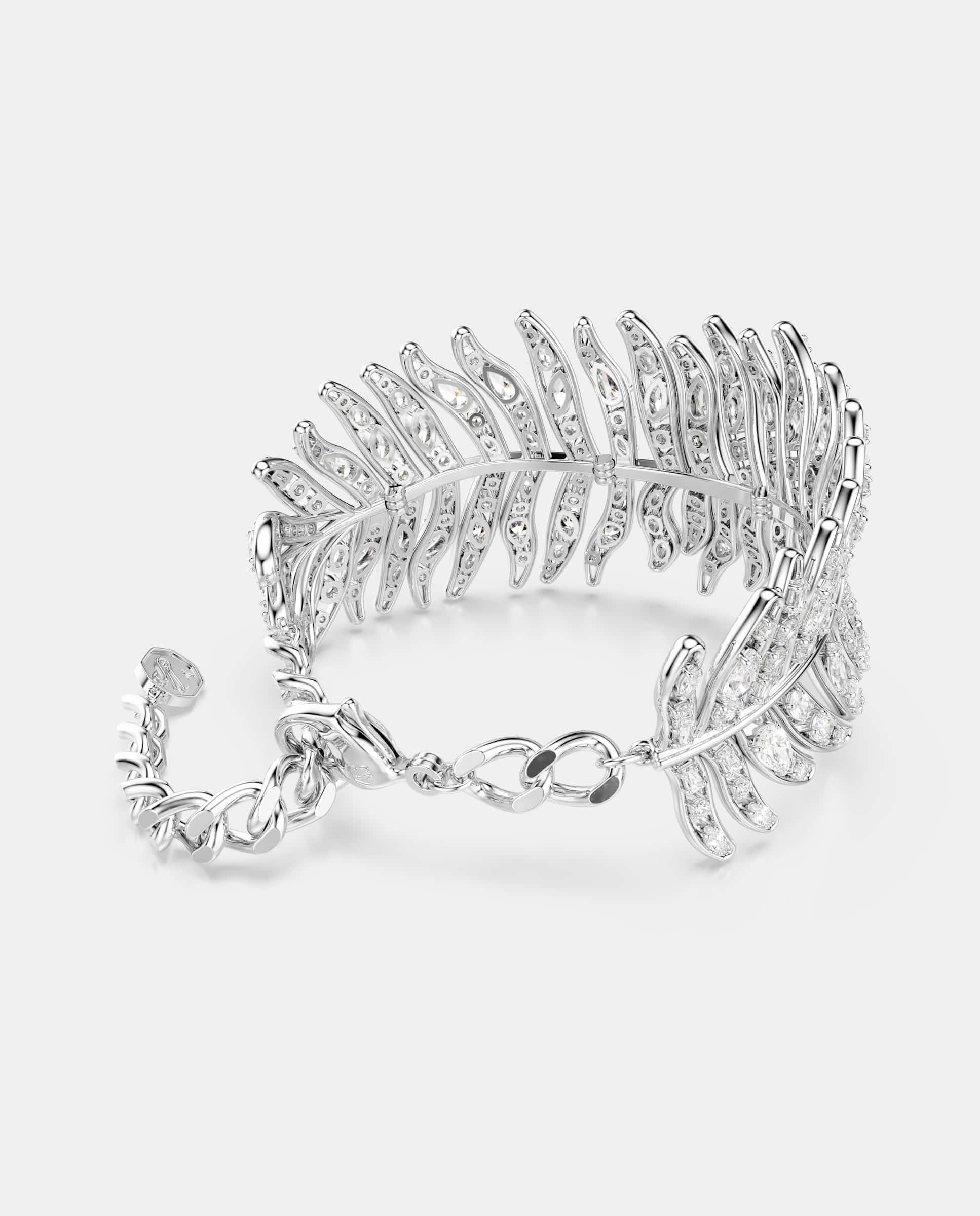 Pulsera vienna en forma de pluma con cristales - Swarovski - Blanco Blanco-4