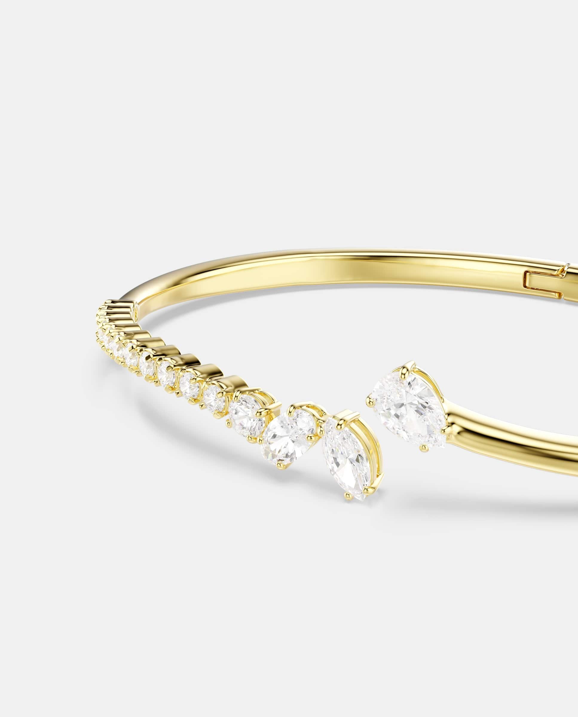 Brazalete mesmera con circonitas acabado en oro de 18 quilates - Swarovski - Blanco Blanco-2