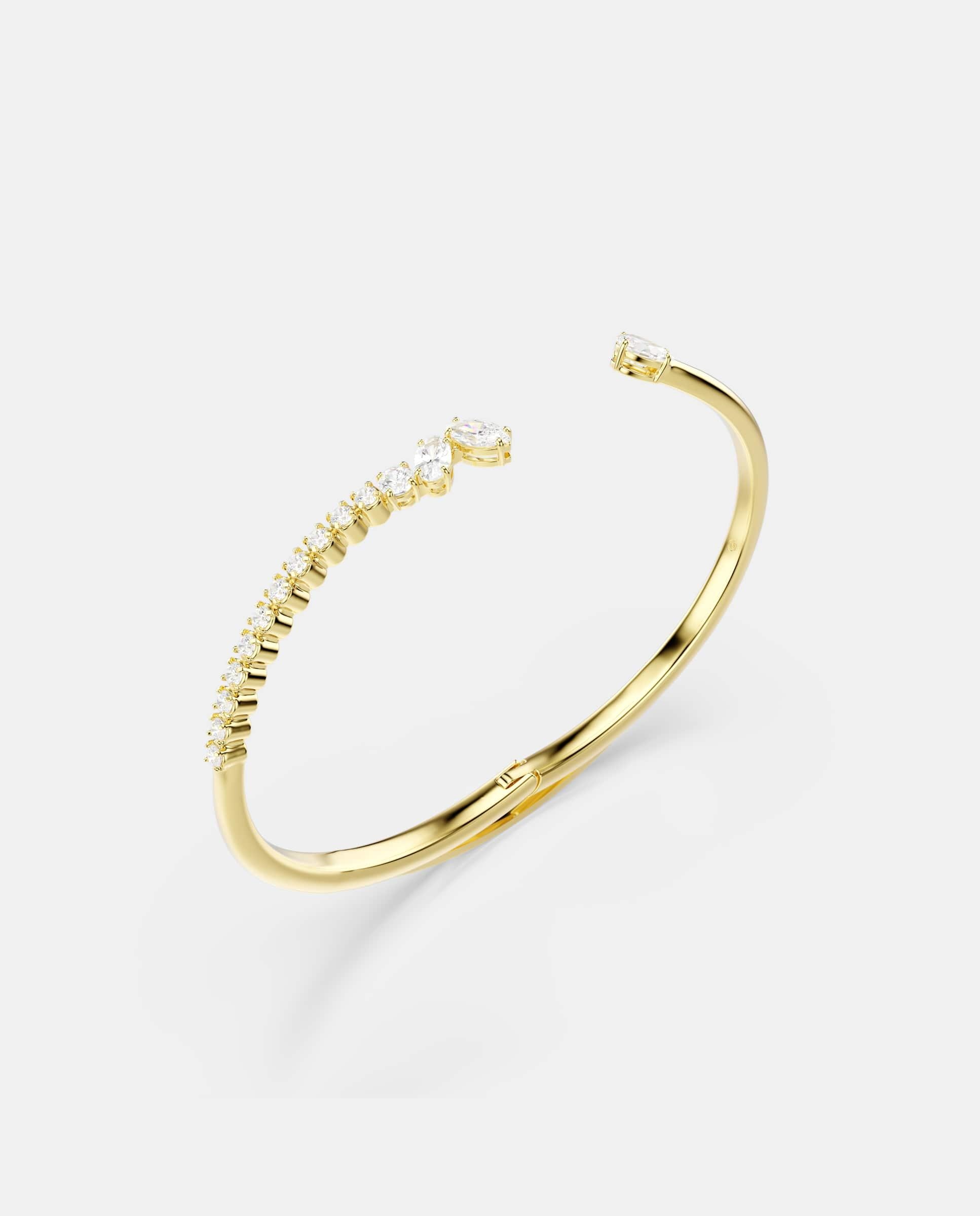 Brazalete mesmera con circonitas acabado en oro de 18 quilates - Swarovski - Blanco Blanco-3