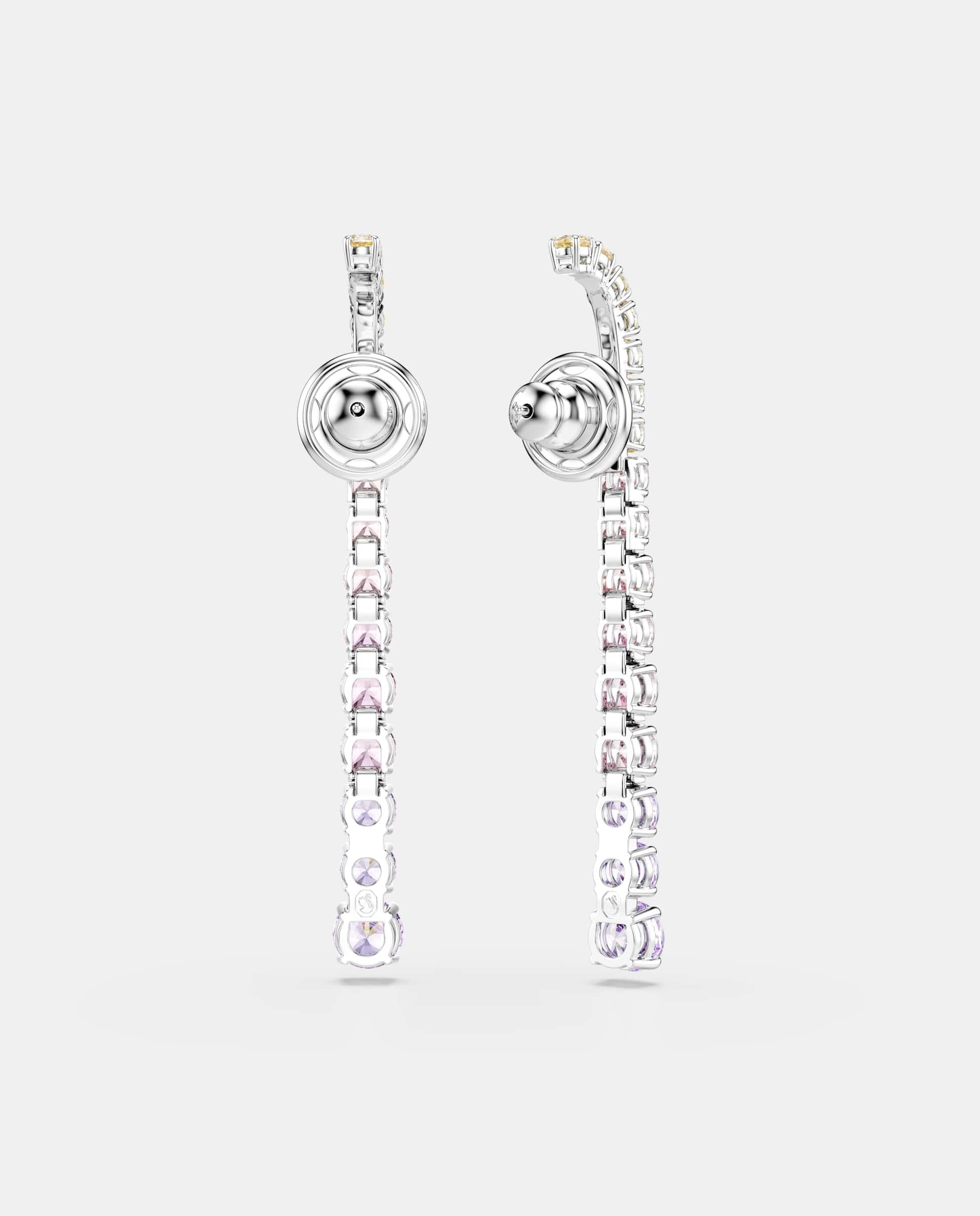 Pendientes largos matrix tennis en color pastel - Swarovski - Multicolor Multicolor-4
