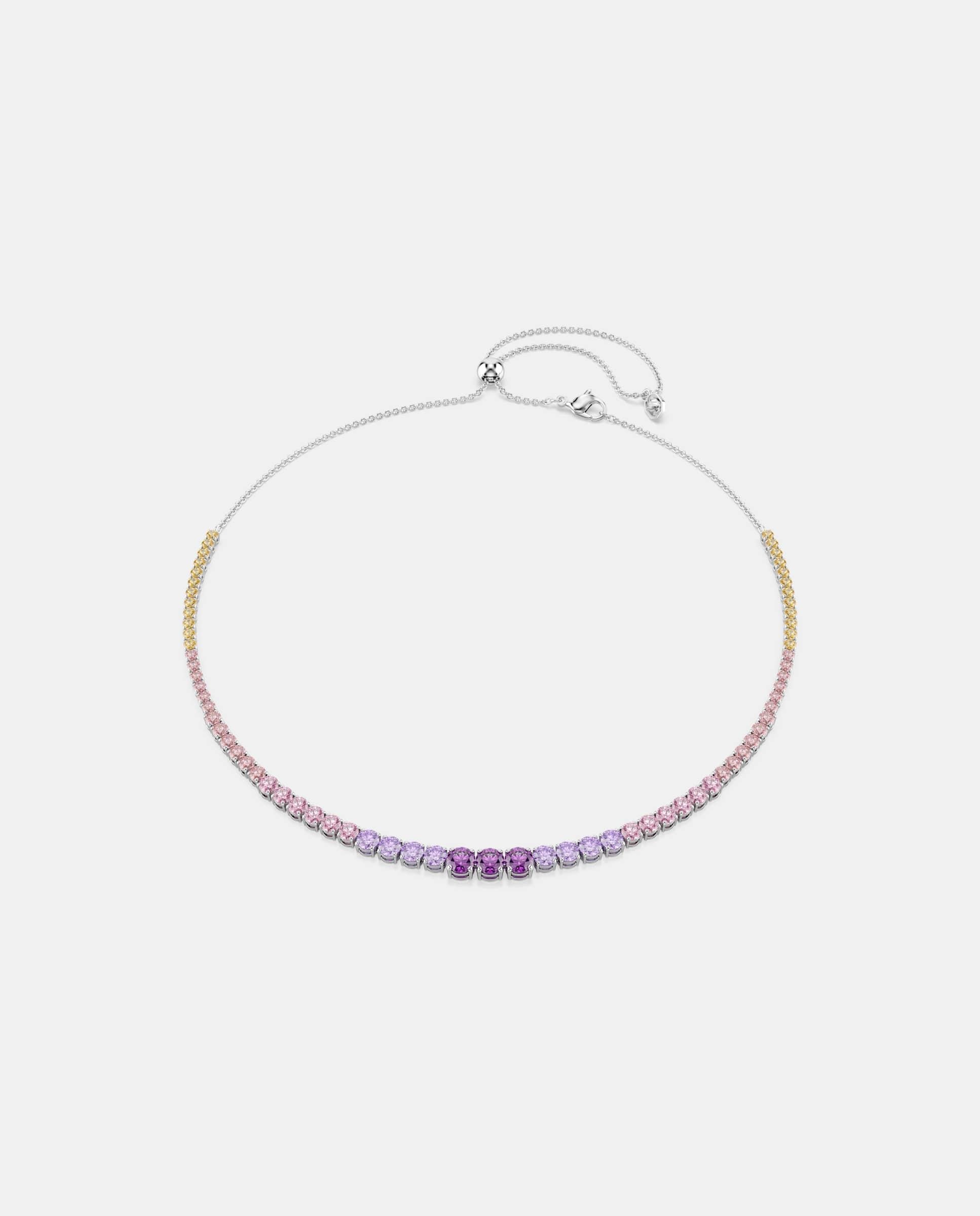 Pulsera matrix tennis bañada en rodio - Swarovski - Multicolor Multicolor-1