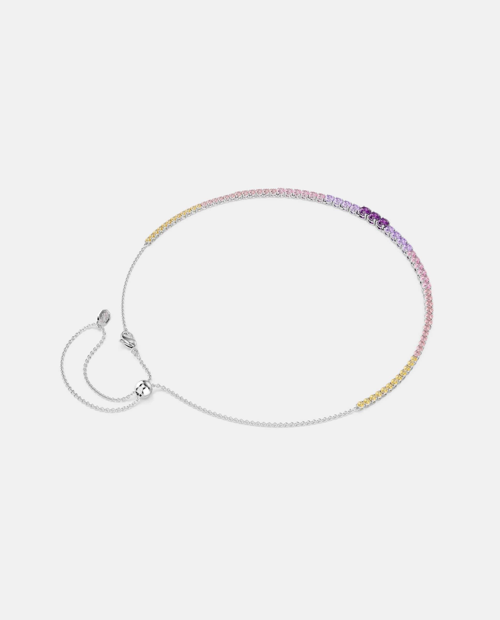 Pulsera matrix tennis bañada en rodio - Swarovski - Multicolor Multicolor-6