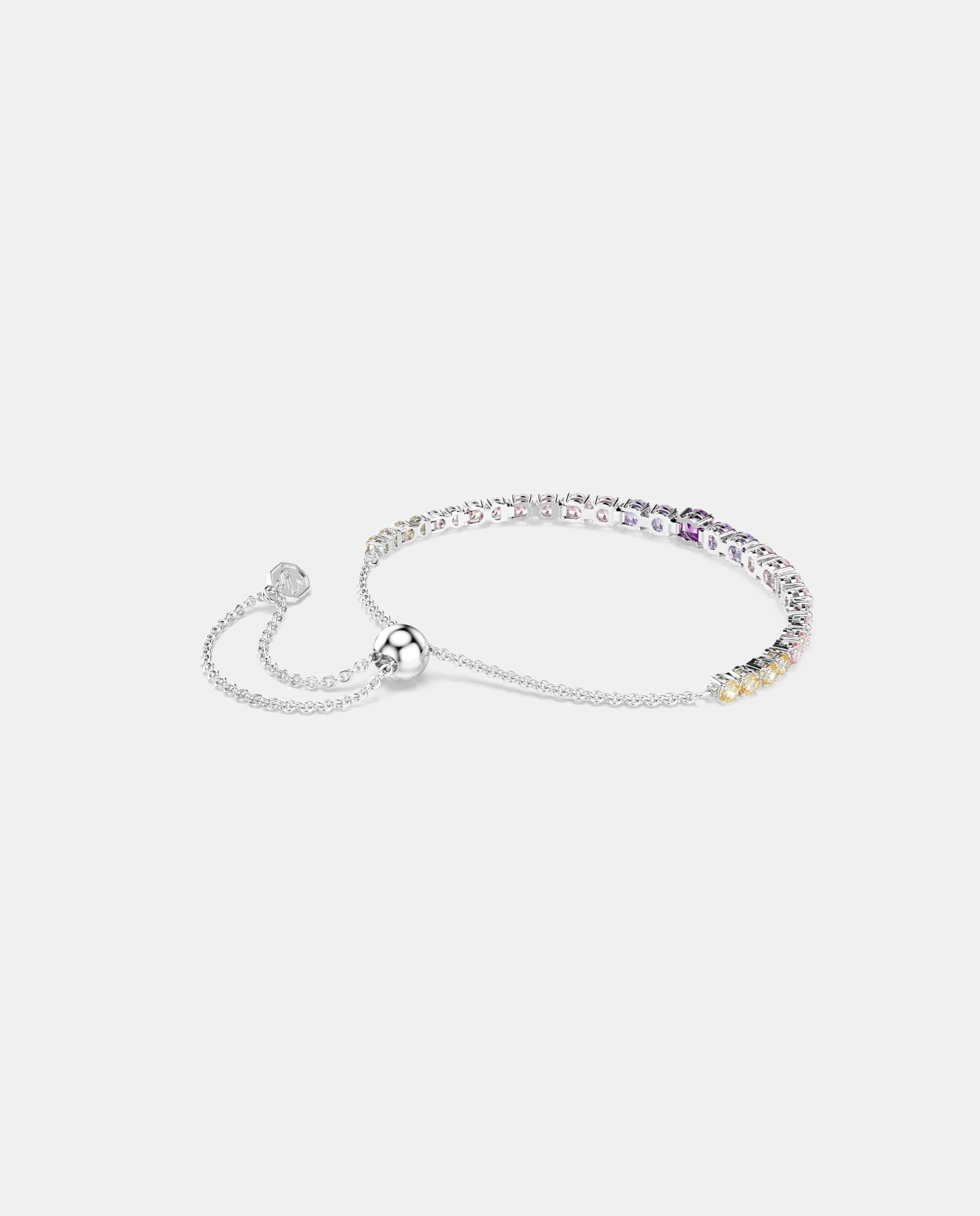 Pulsera tennis matrix bañada rodio con cristales - Swarovski - Multicolor Multicolor-4
