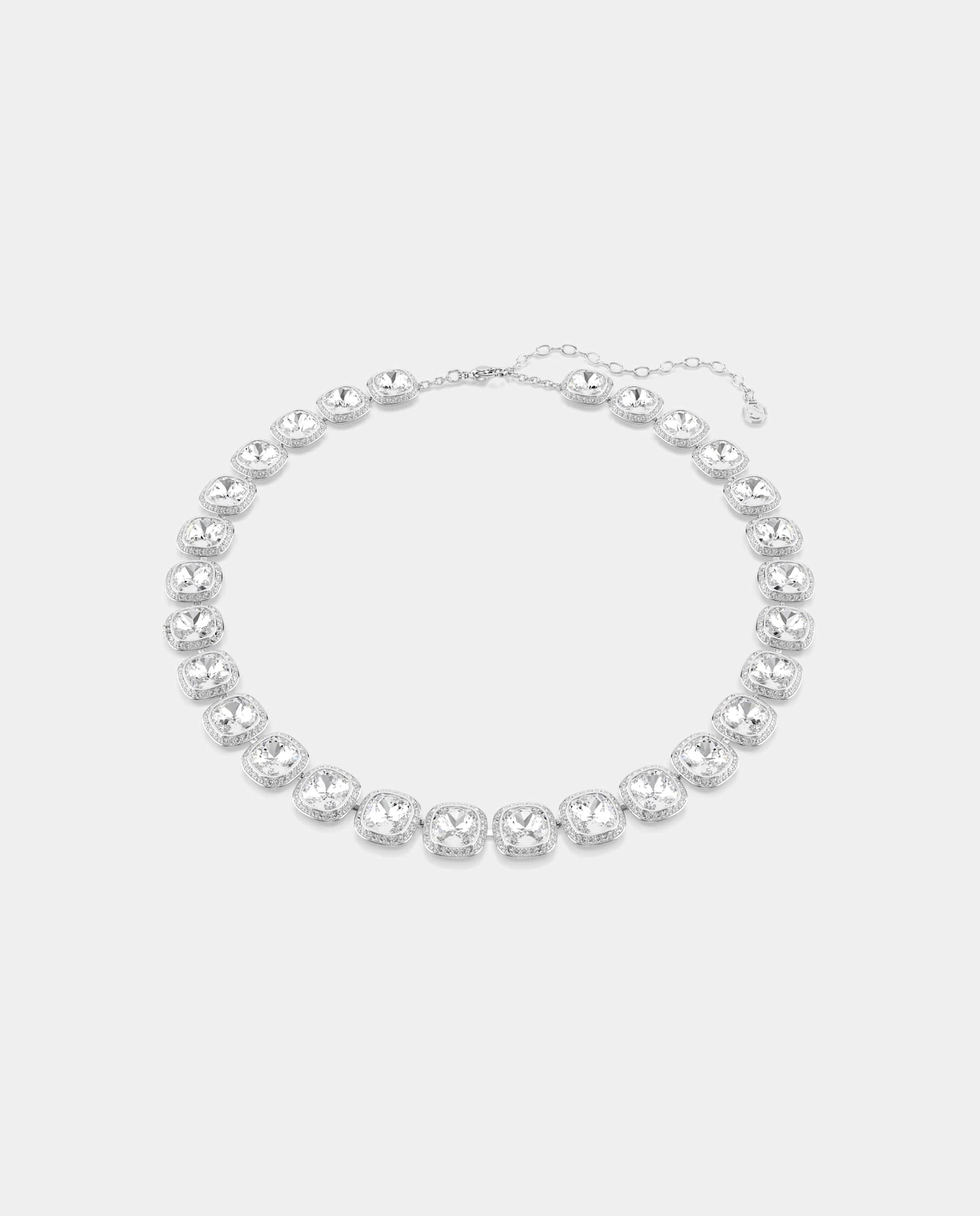 Collar una angelic con cristales y baño de rodio - Swarovski - Blanco Blanco-1