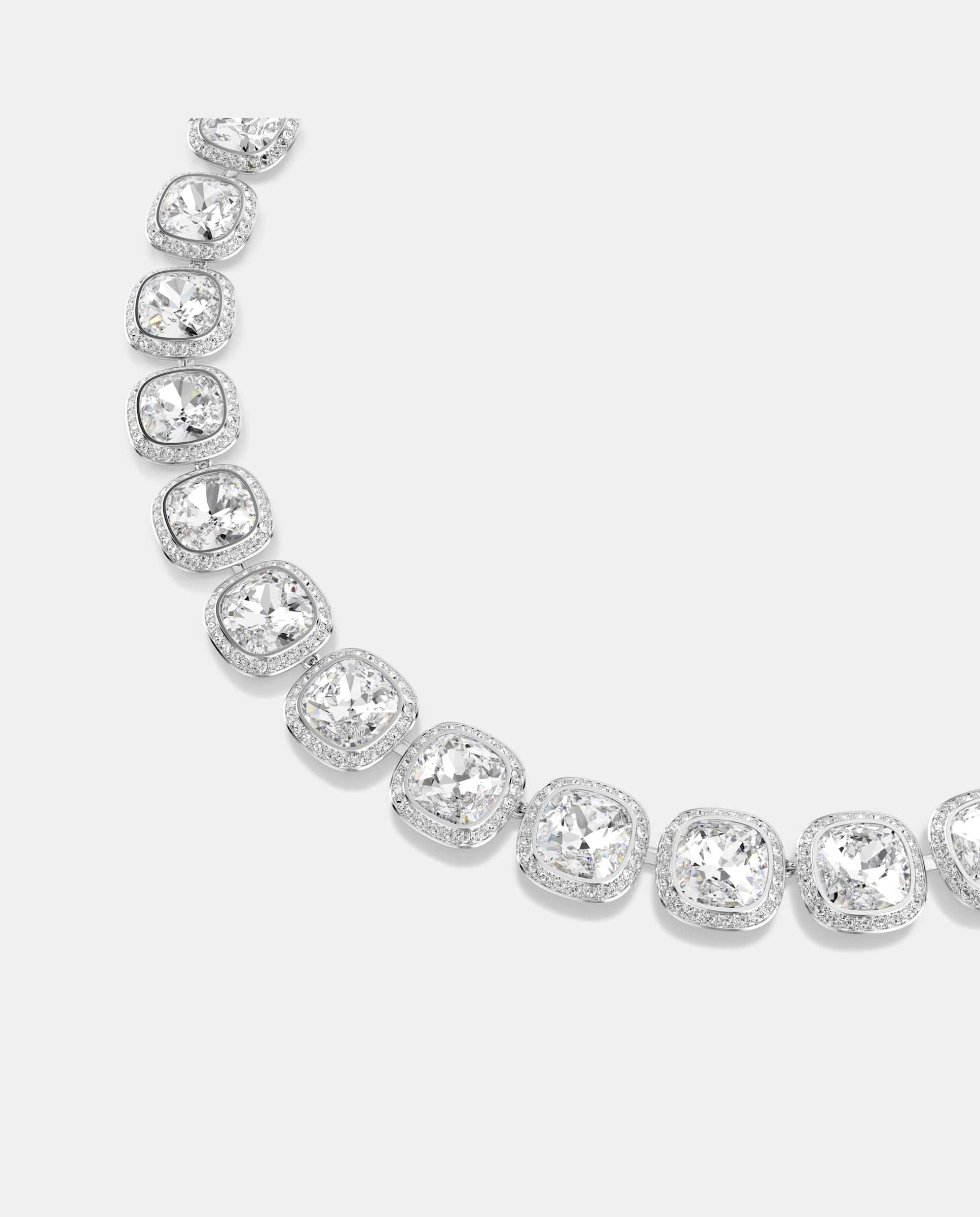 Collar una angelic con cristales y baño de rodio - Swarovski - Blanco Blanco-2