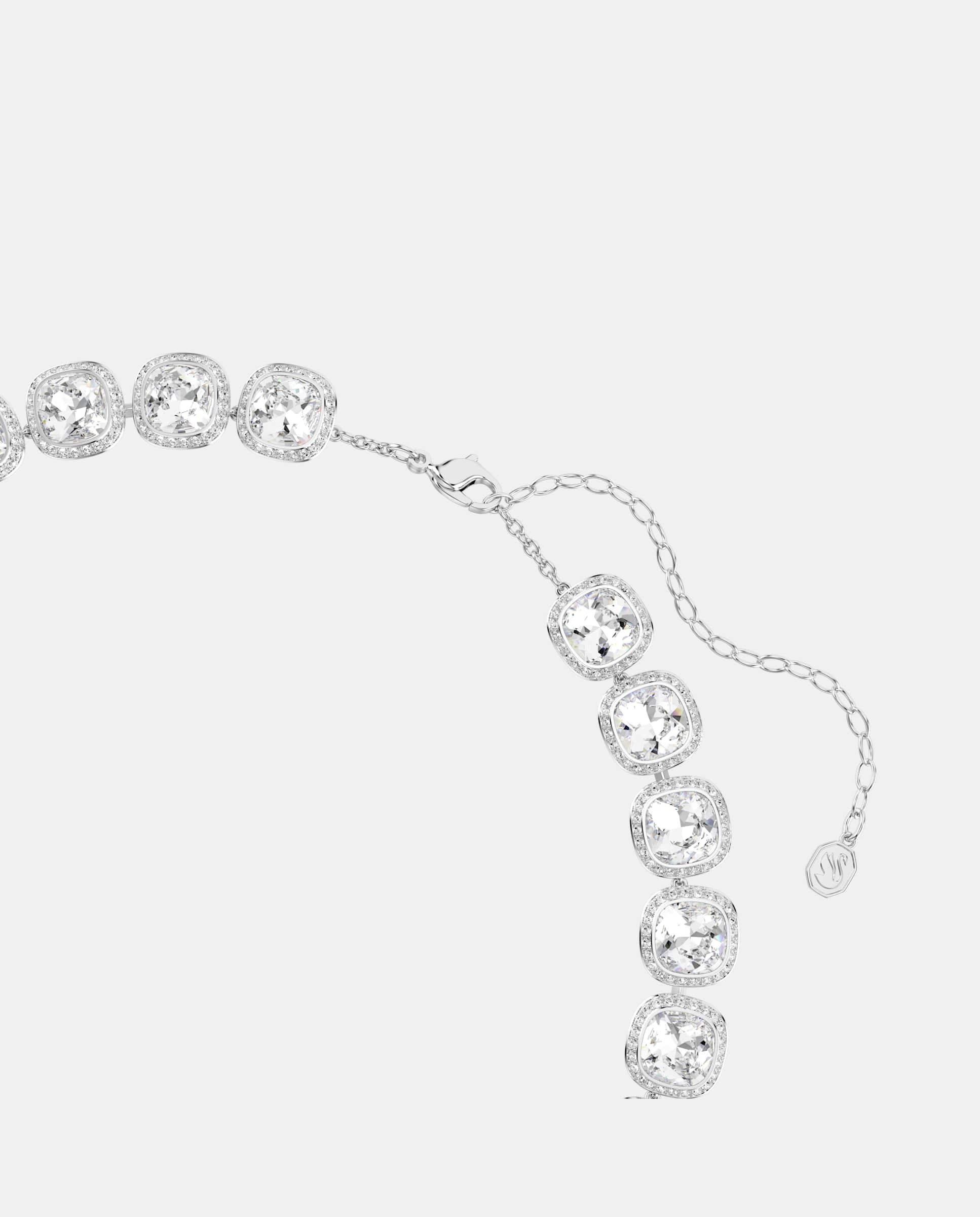 Collar una angelic con cristales y baño de rodio - Swarovski - Blanco Blanco-3