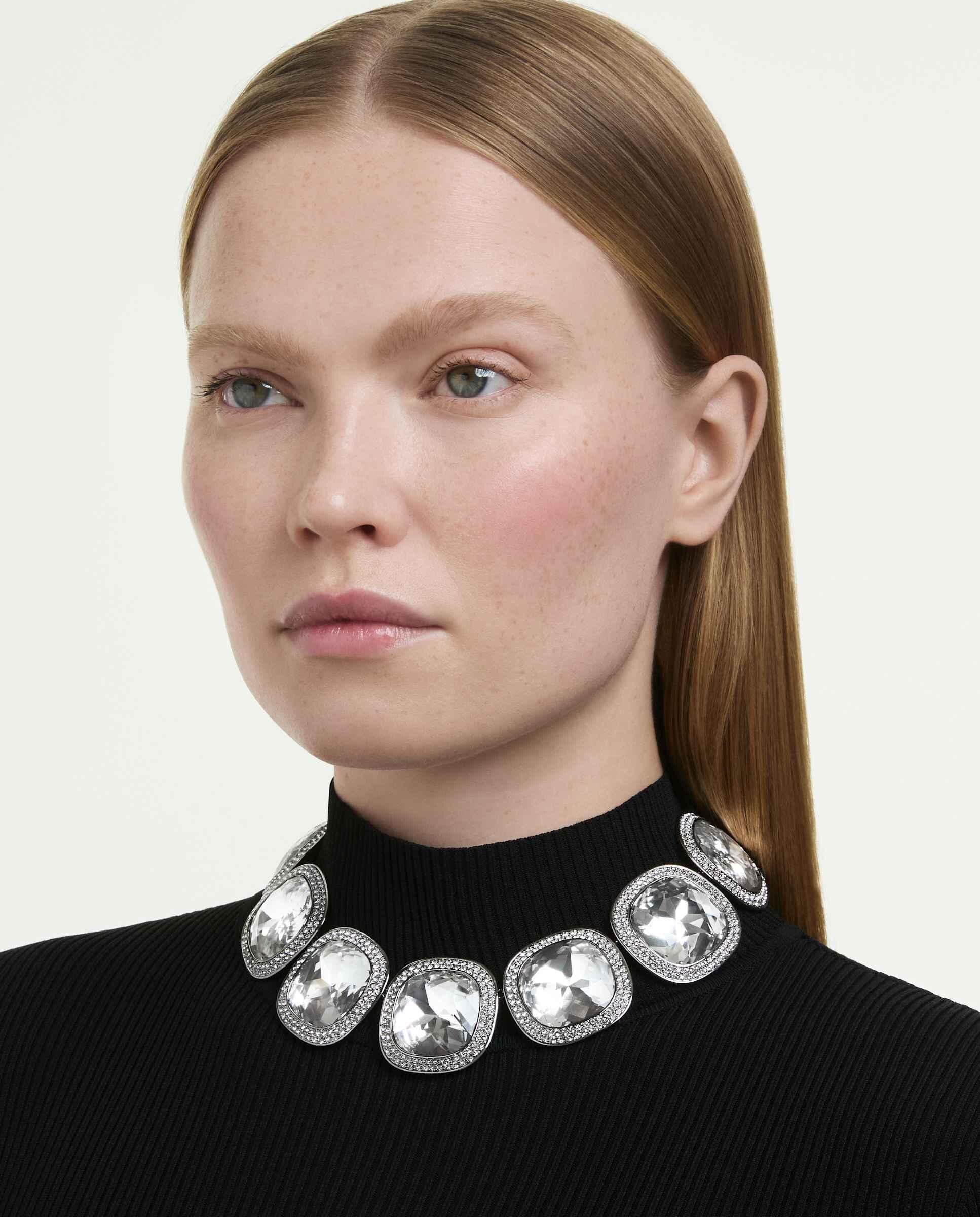 Collar tipo chocker una angelic con cristales y pavé - Swarovski - Blanco Blanco-5