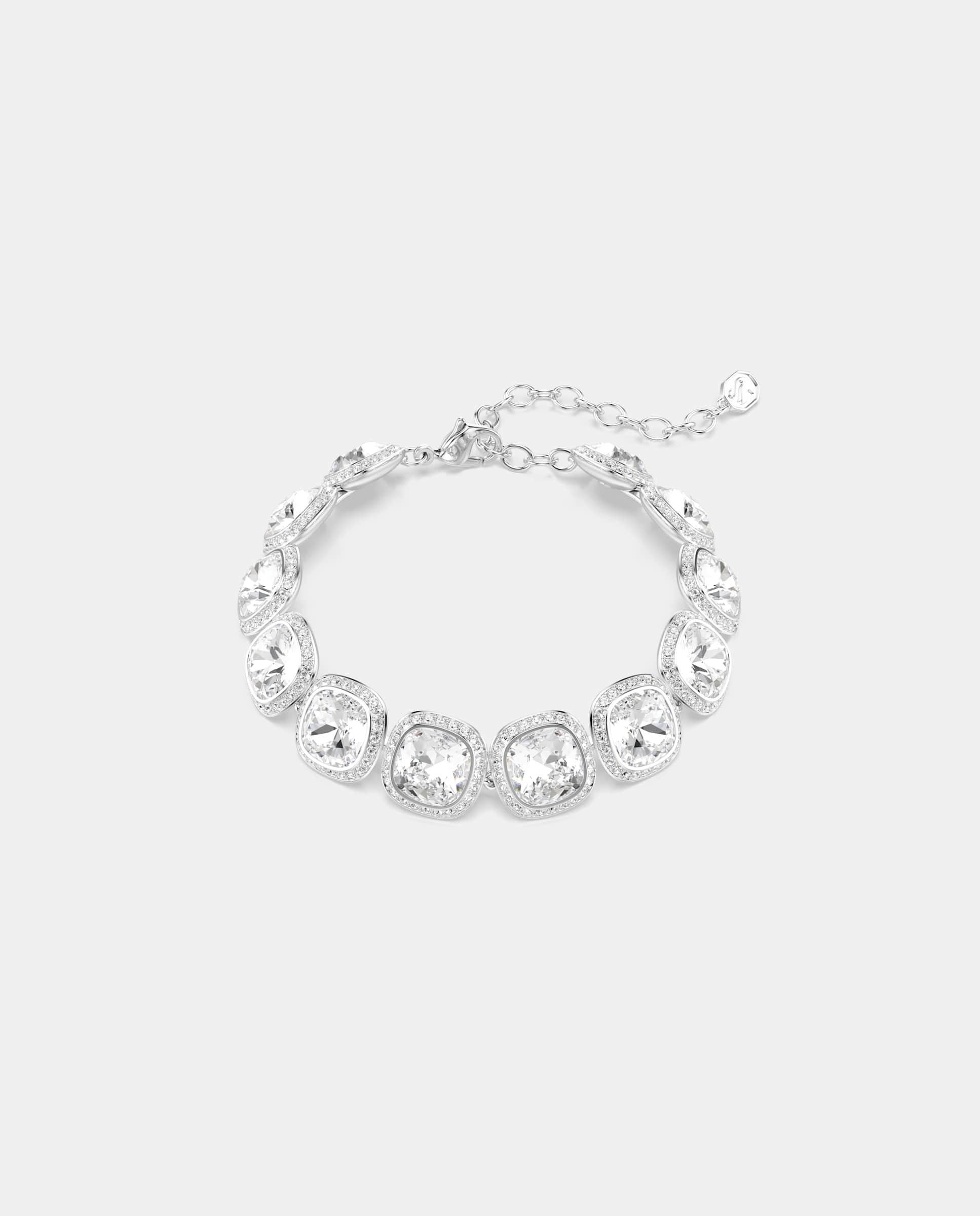 Pulsera una angelic con cristales y baño de rodio - Swarovski - Blanco Blanco-1