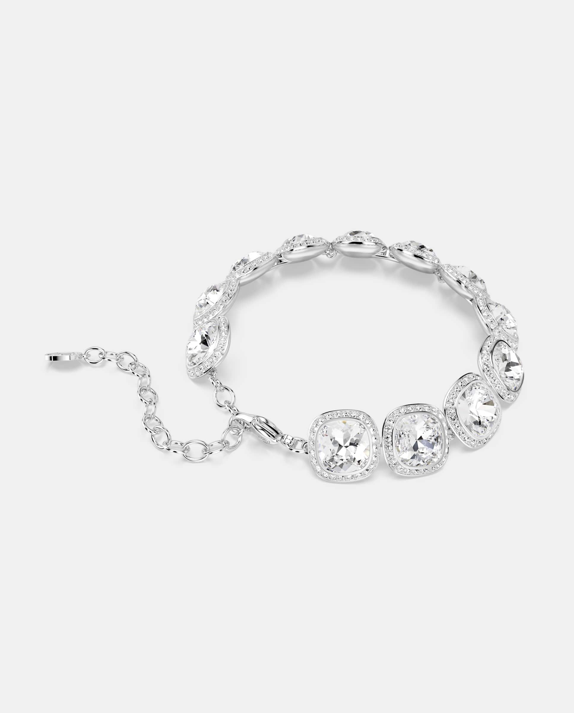 Pulsera una angelic con cristales y baño de rodio - Swarovski - Blanco Blanco-4
