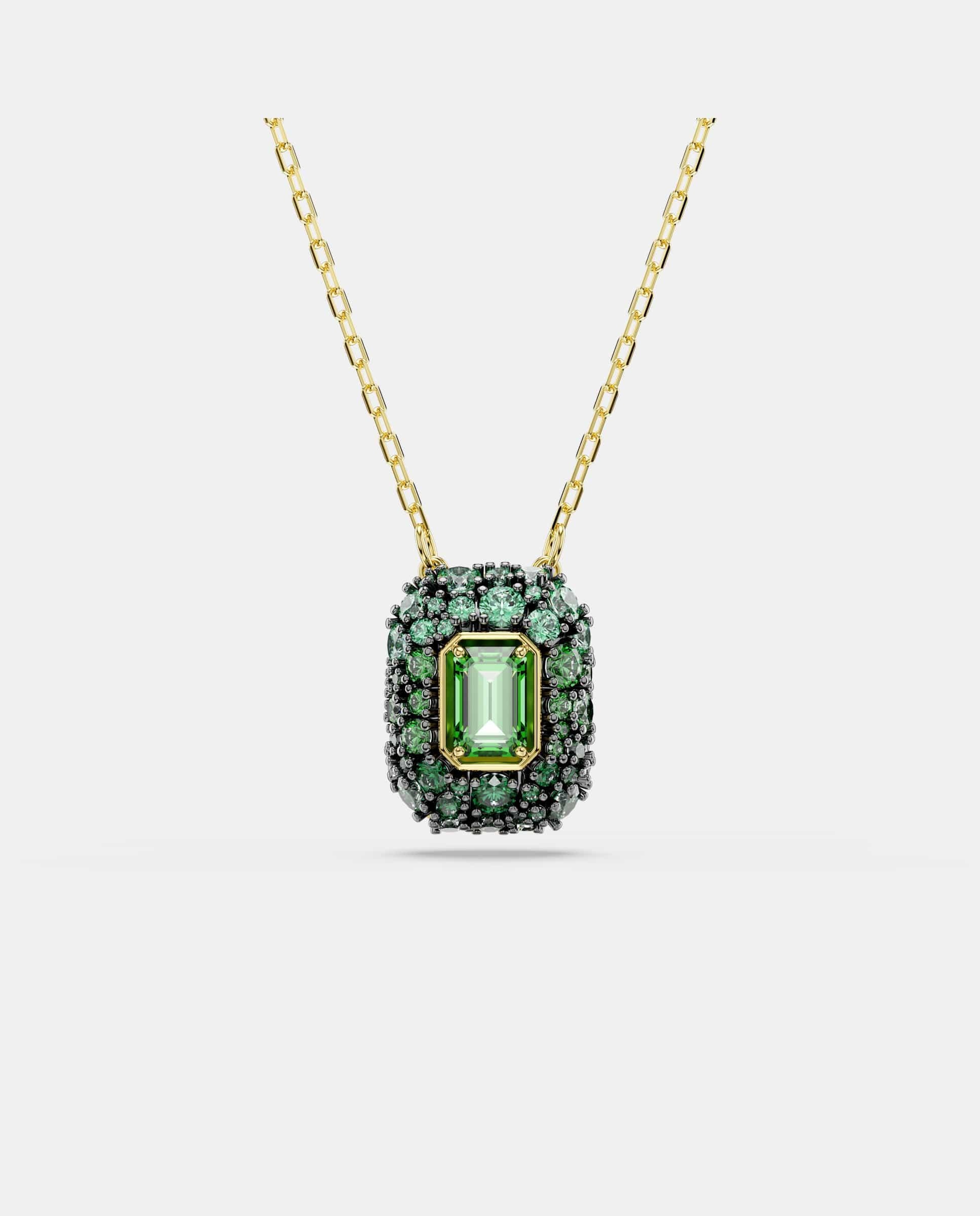 Imagen 0 de Colgante sublima con circonia verde acabado en oro de 18 quilates Verde