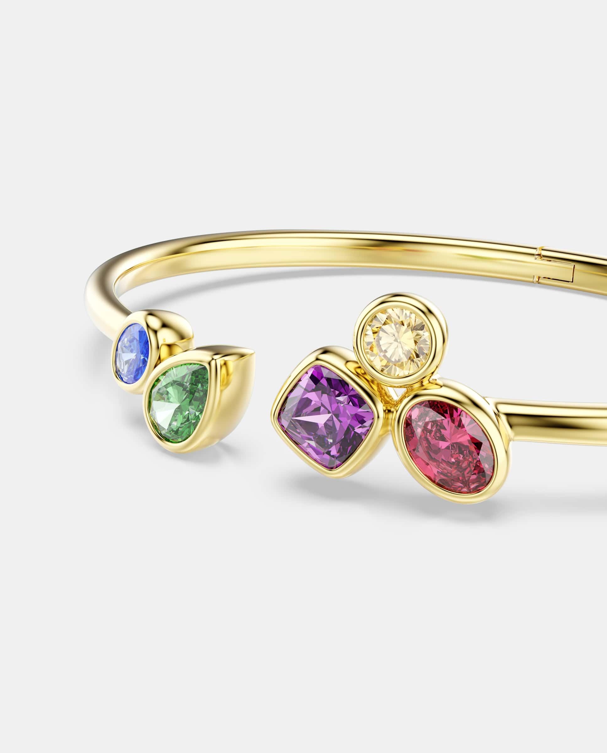 Brazalete imber multicolor abierto acabado en oro de 18 quilates - Swarovski - Multicolor Multicolor-2