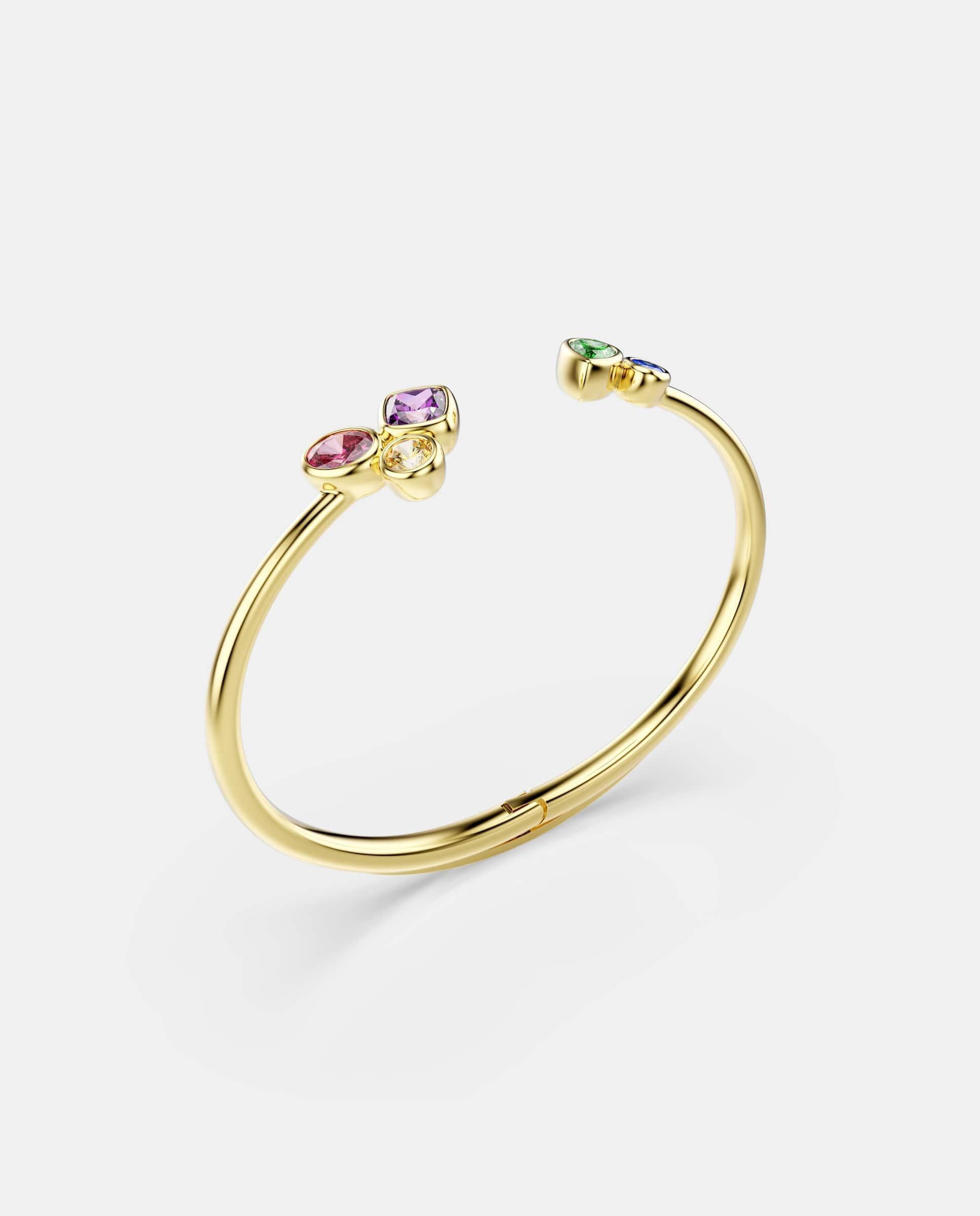 Brazalete imber multicolor abierto acabado en oro de 18 quilates - Swarovski - Multicolor Multicolor-3