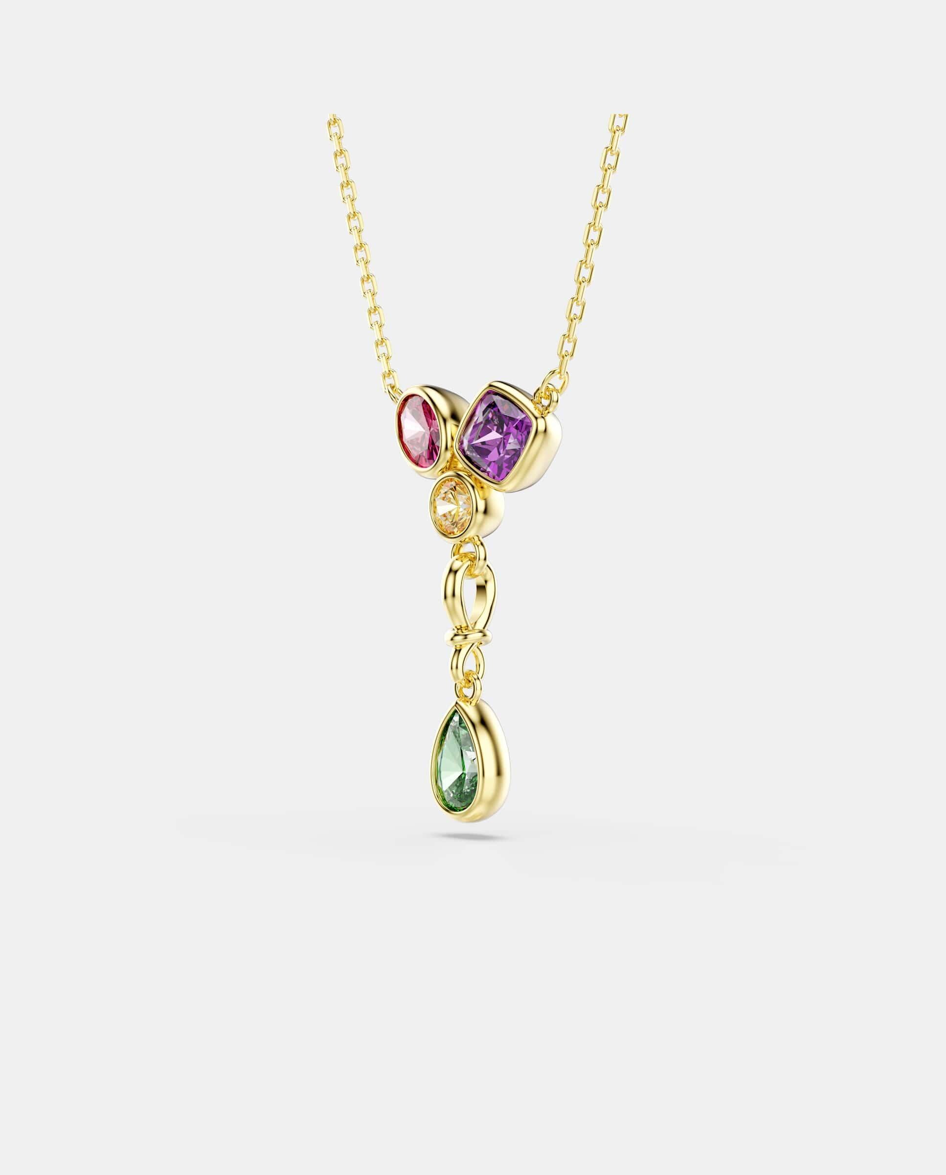 Colgante en y imber acabado en oro de 18 quilates - Swarovski - Multicolor Multicolor-3