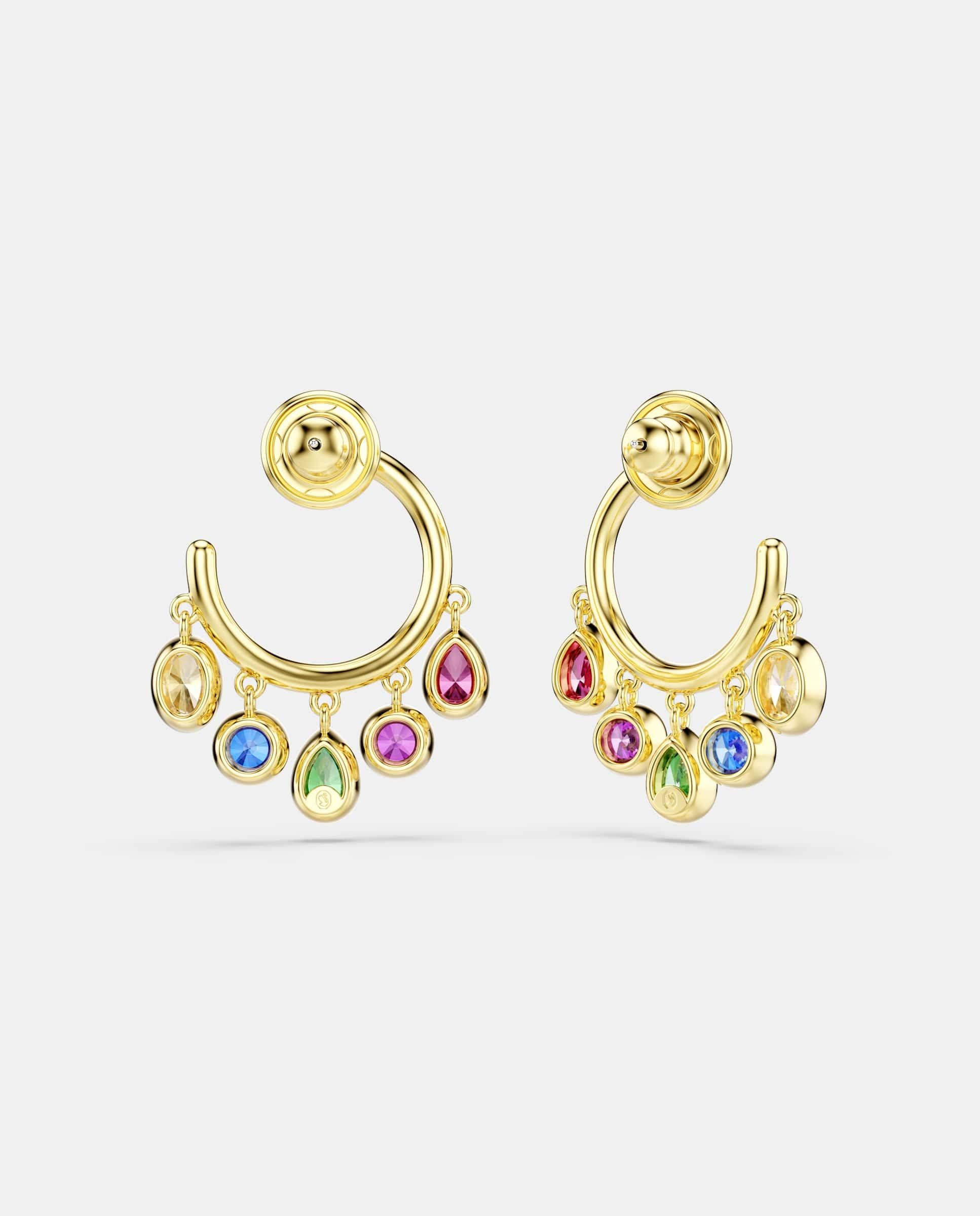Pendientes de aro imber acabado en oro de 18 quilates - Swarovski - Multicolor Multicolor-4