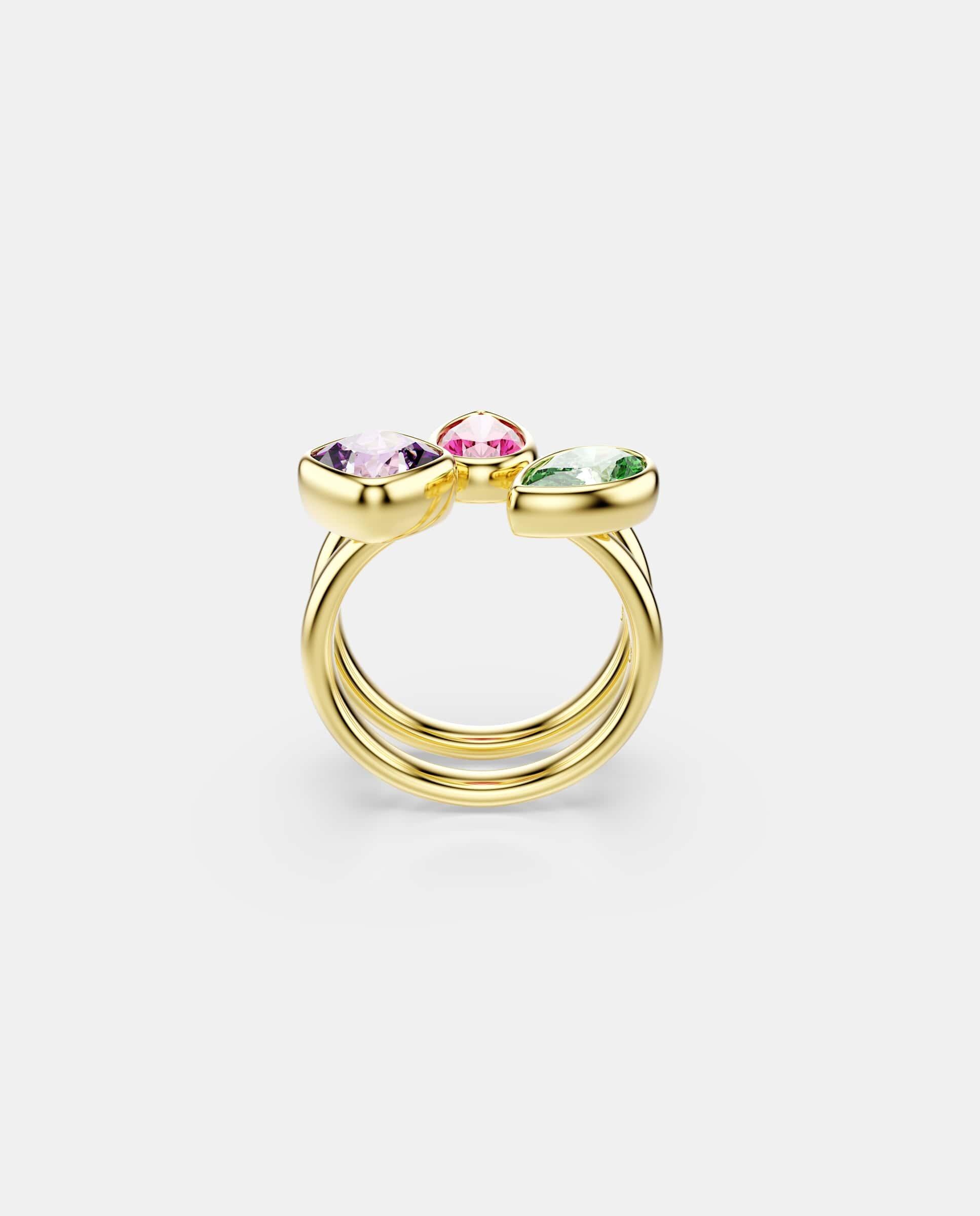 Conjunto de anillo de cóctel imber acabado en oro de 18 quilates - Swarovski - Multicolor Multicolor-4