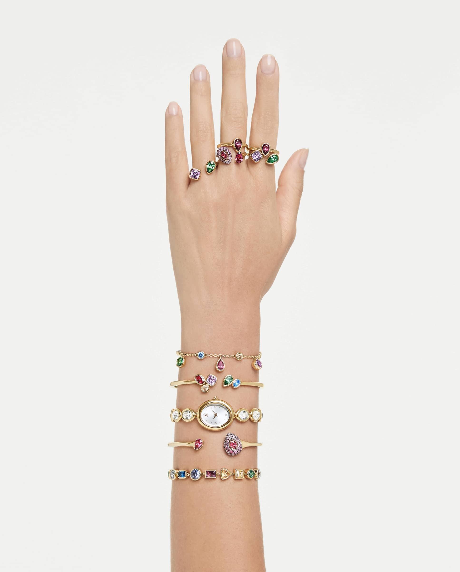 Conjunto de anillo de cóctel imber acabado en oro de 18 quilates - Swarovski - Multicolor Multicolor-7