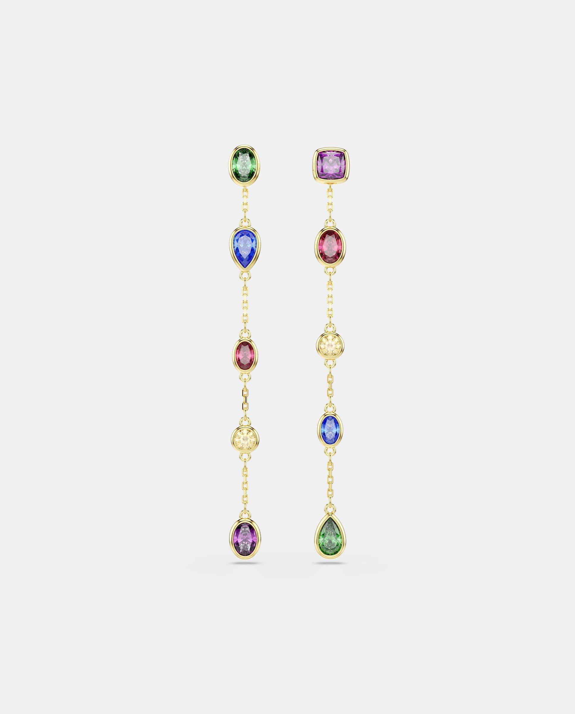 Pendientes largos imber acabado en oro de 18 quilates - Swarovski - Multicolor Multicolor-1