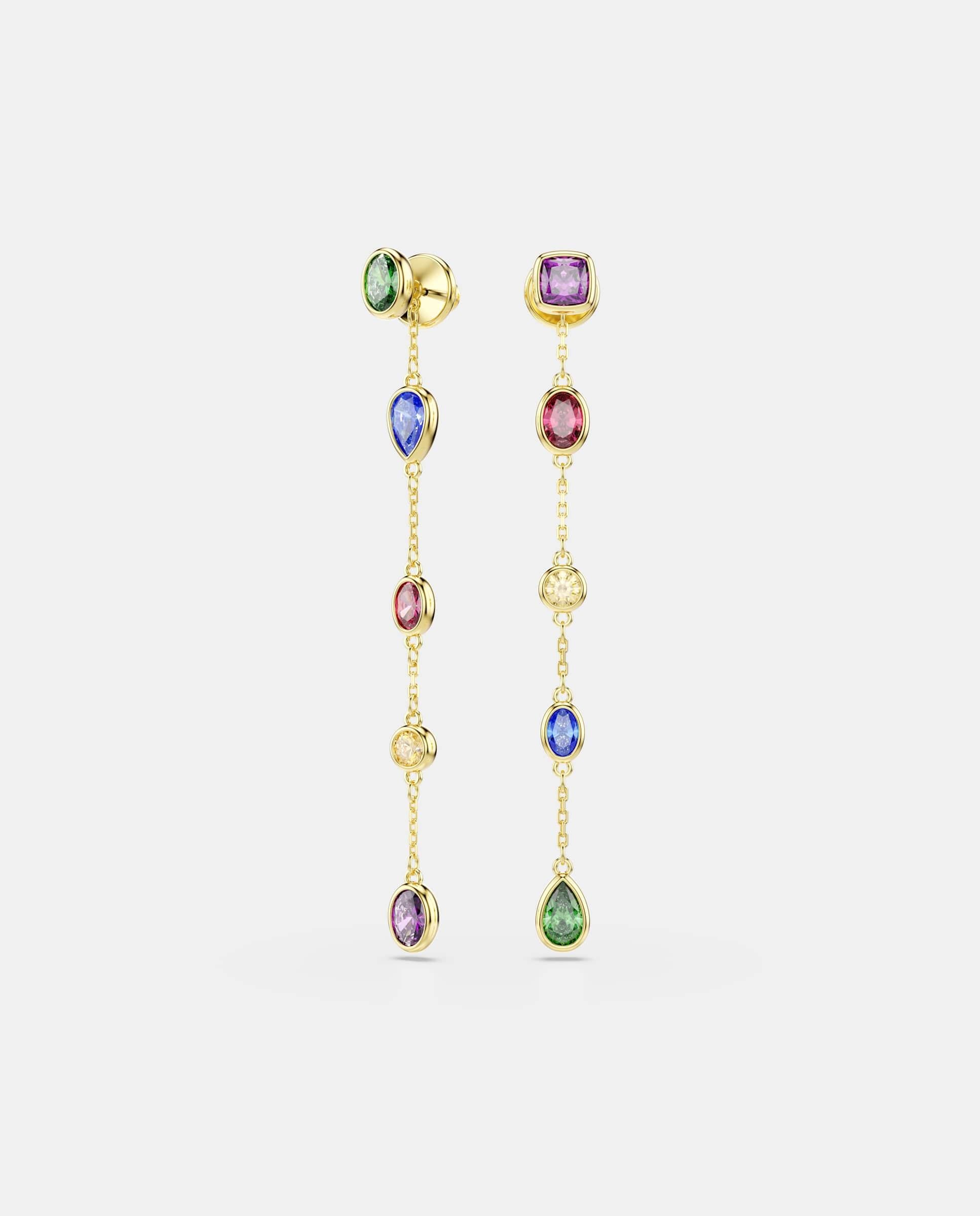 Pendientes largos imber acabado en oro de 18 quilates - Swarovski - Multicolor Multicolor-2