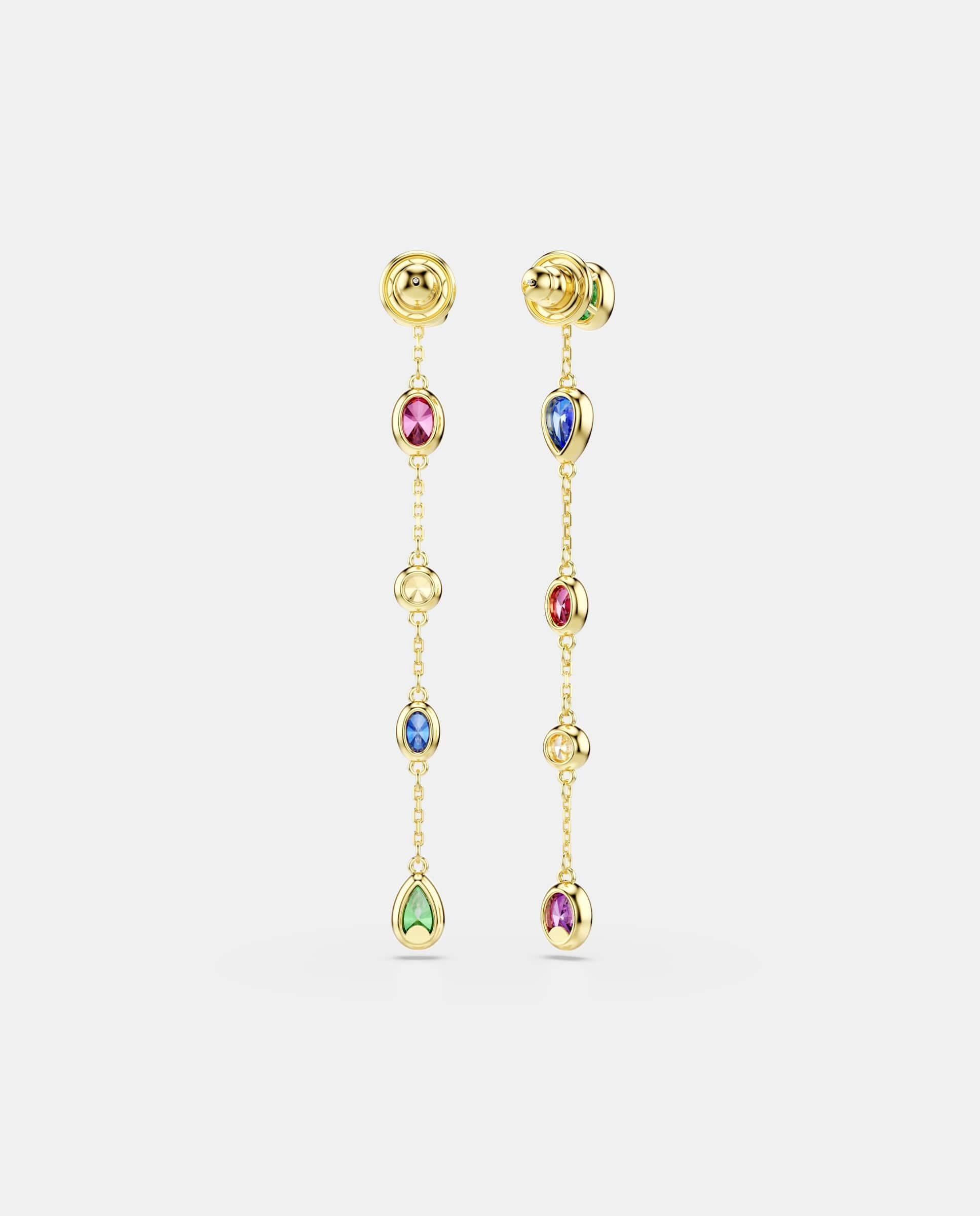 Pendientes largos imber acabado en oro de 18 quilates - Swarovski - Multicolor Multicolor-4