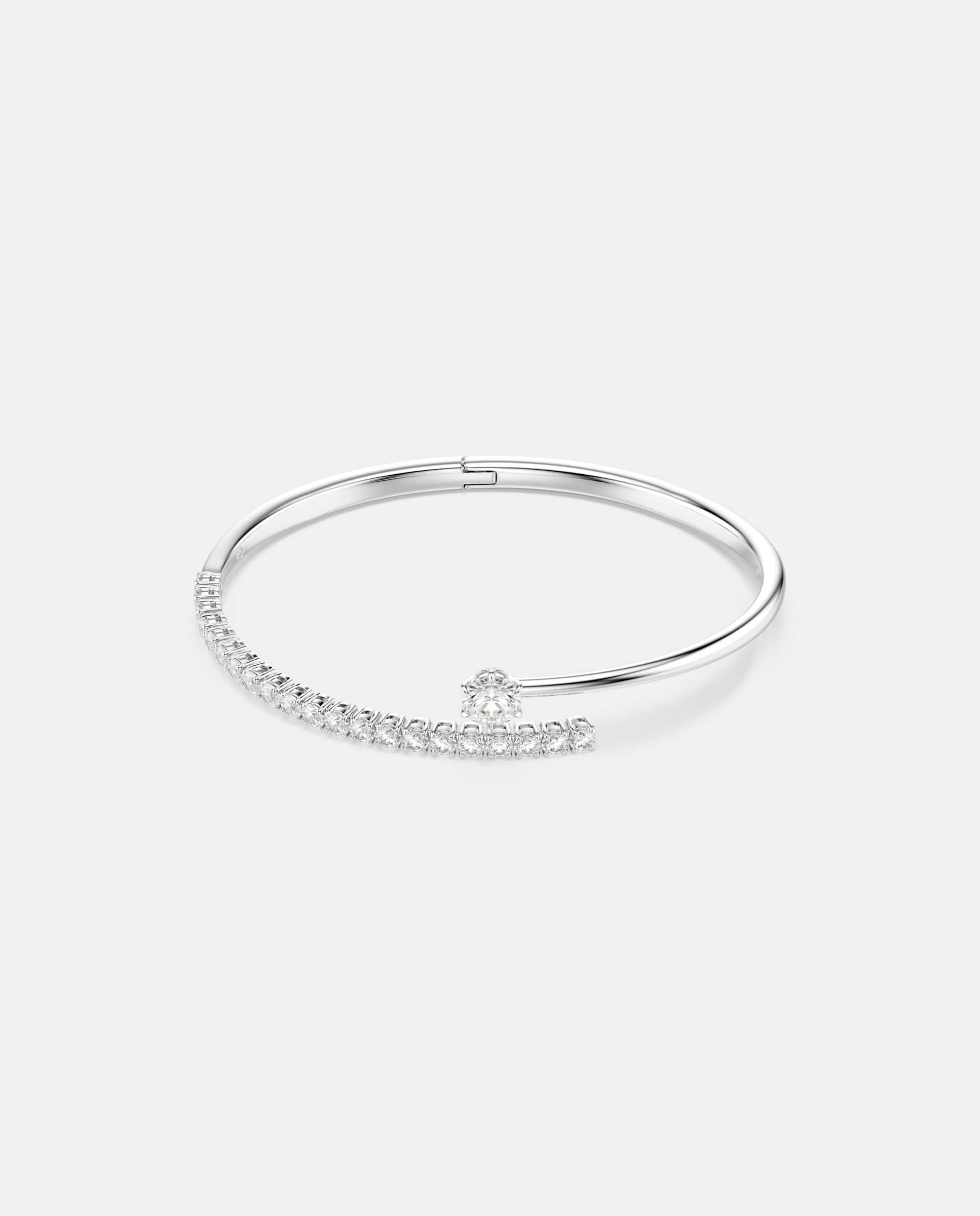 Imagen 1 de Brazalete matrix con circonitas y baño de rodio - Swarovski - Blanco Blanco