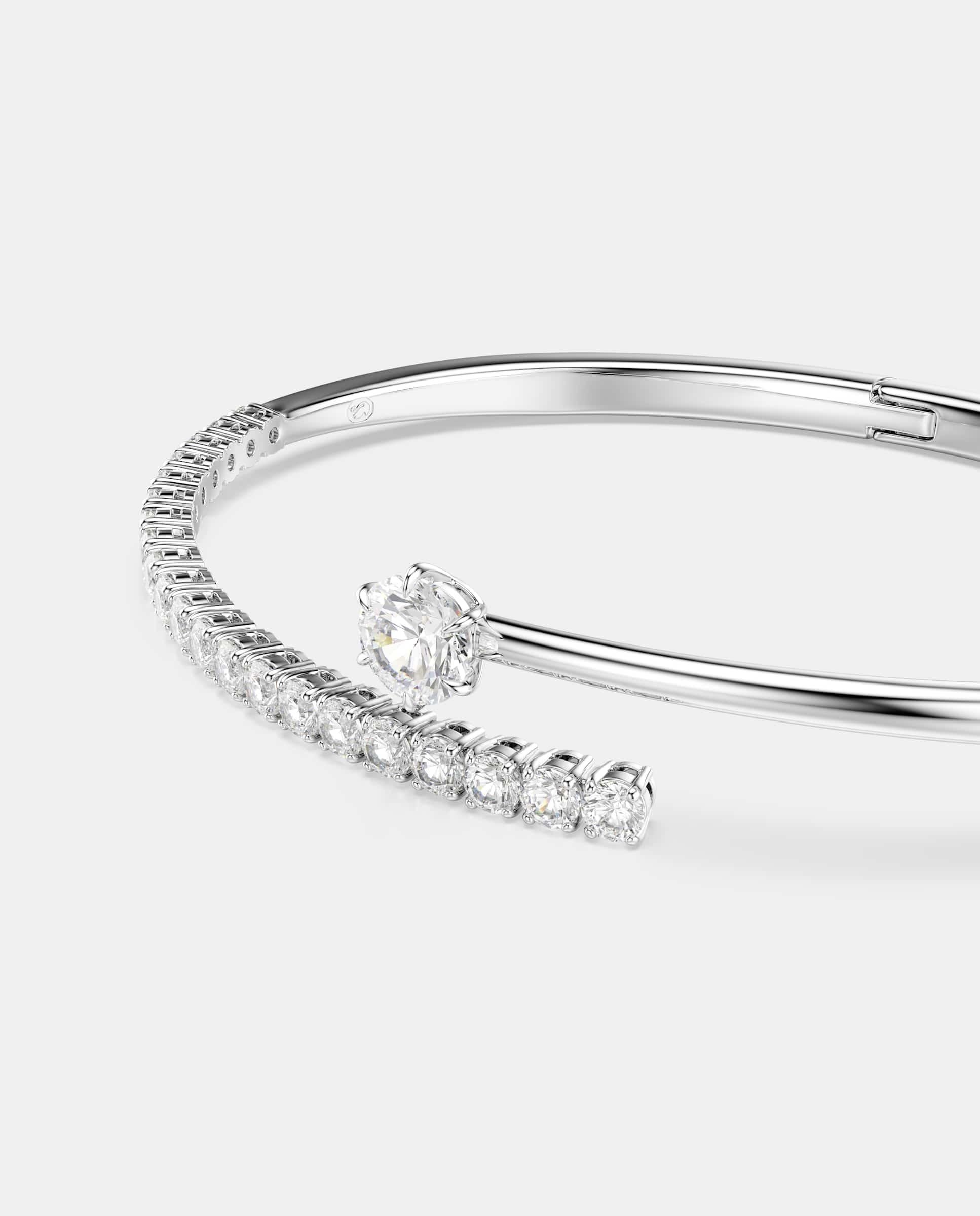 Imagen 2 de Brazalete matrix con circonitas y baño de rodio - Swarovski - Blanco Blanco