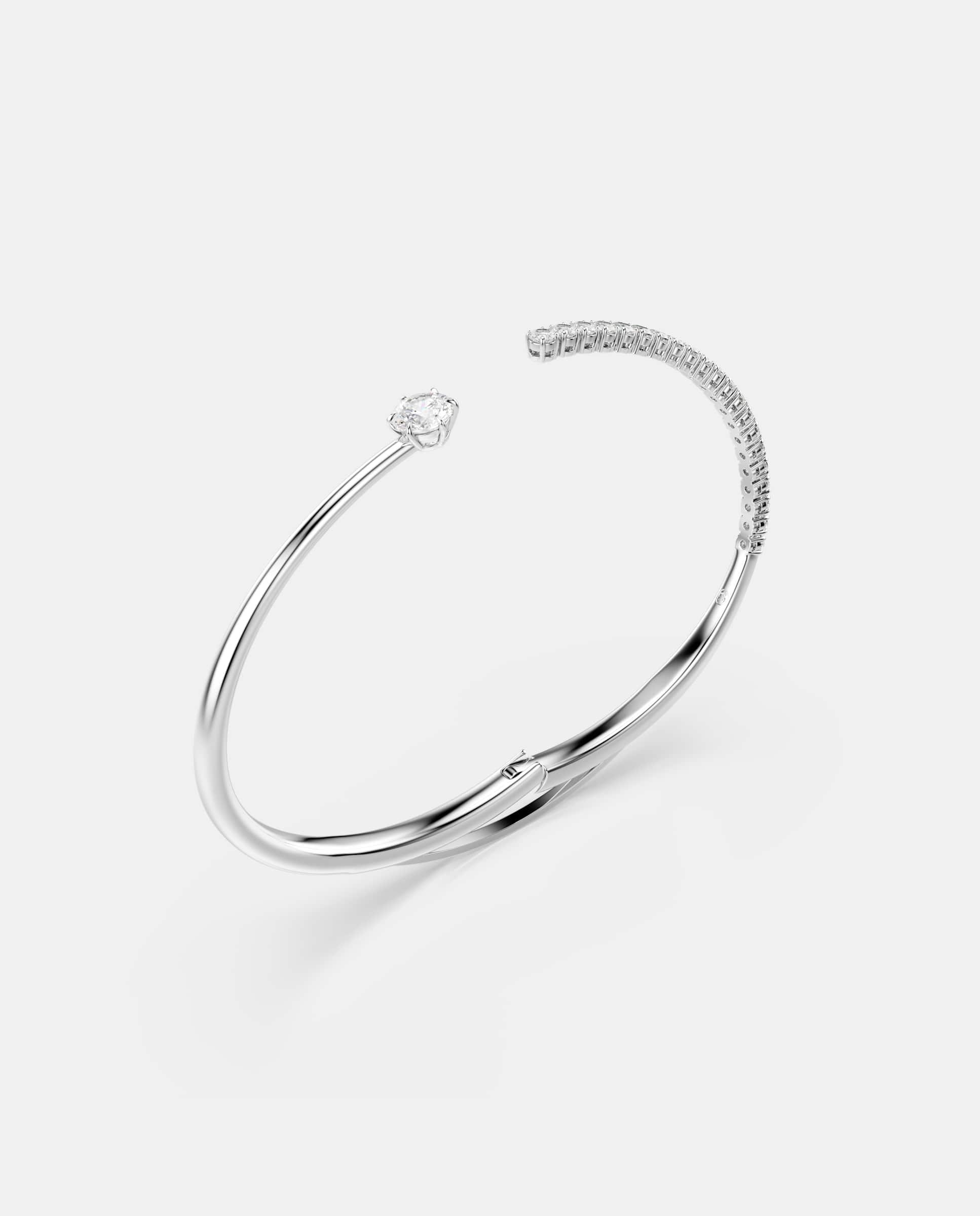 Imagen 3 de Brazalete matrix con circonitas y baño de rodio - Swarovski - Blanco Blanco
