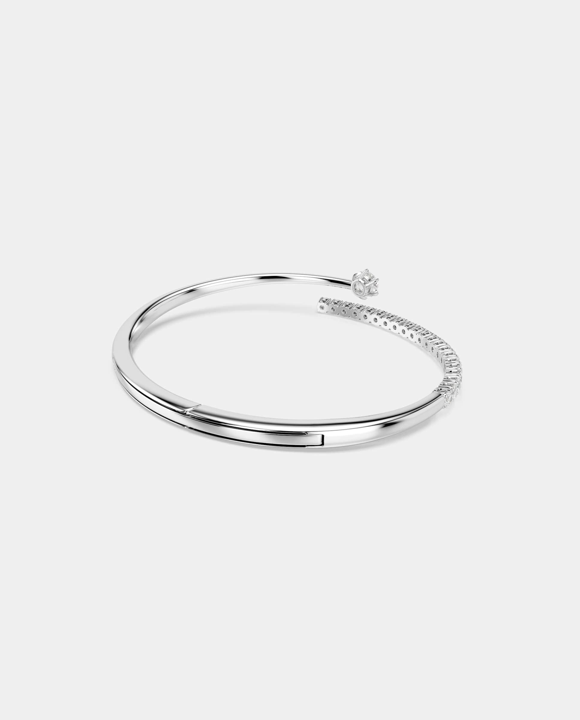 Imagen 4 de Brazalete matrix con circonitas y baño de rodio - Swarovski - Blanco Blanco