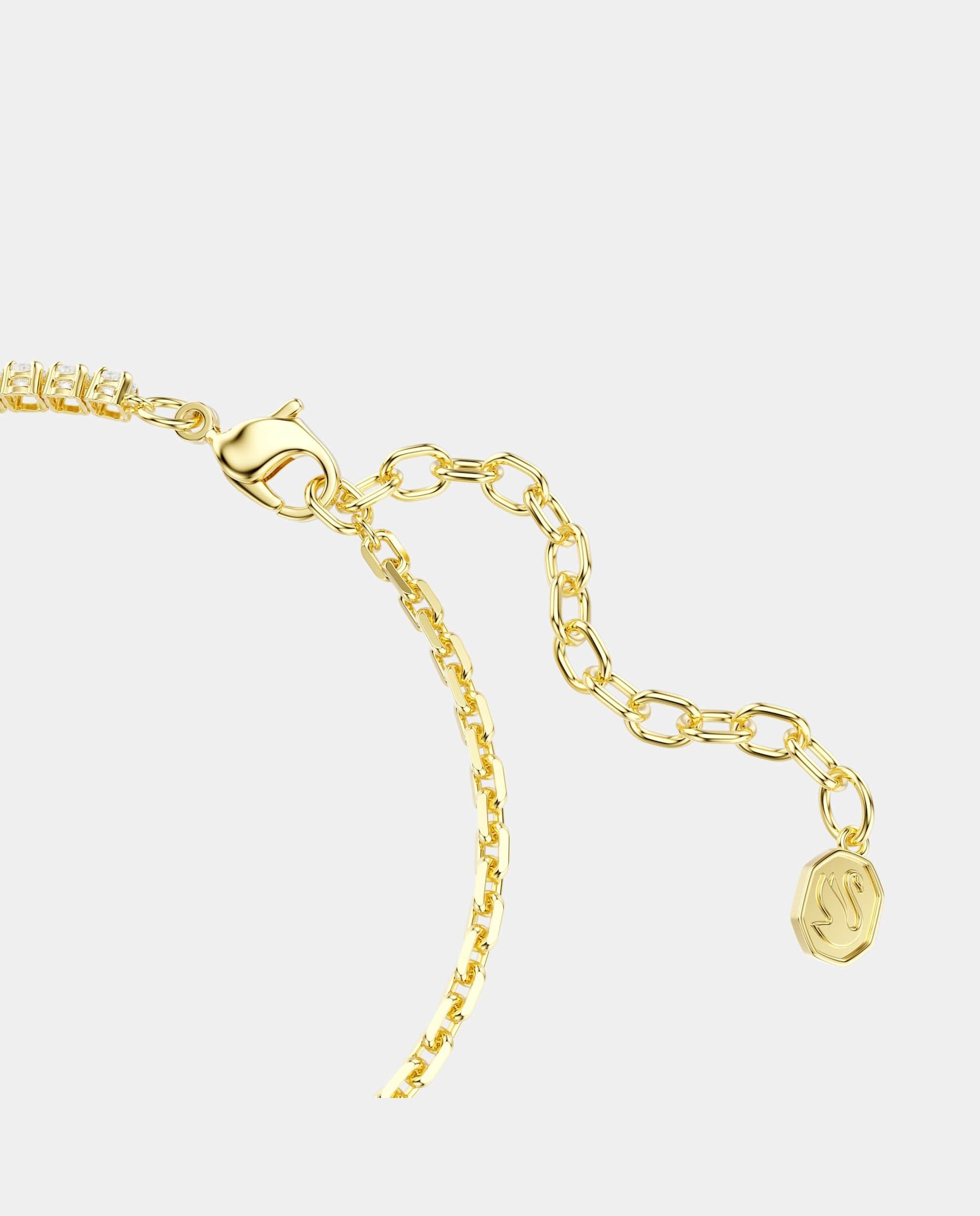 Imagen 3 de Pulsera de cadena matrix con cristales acabado en oro de 18 quilates - Swarovski - Blanco Blanco