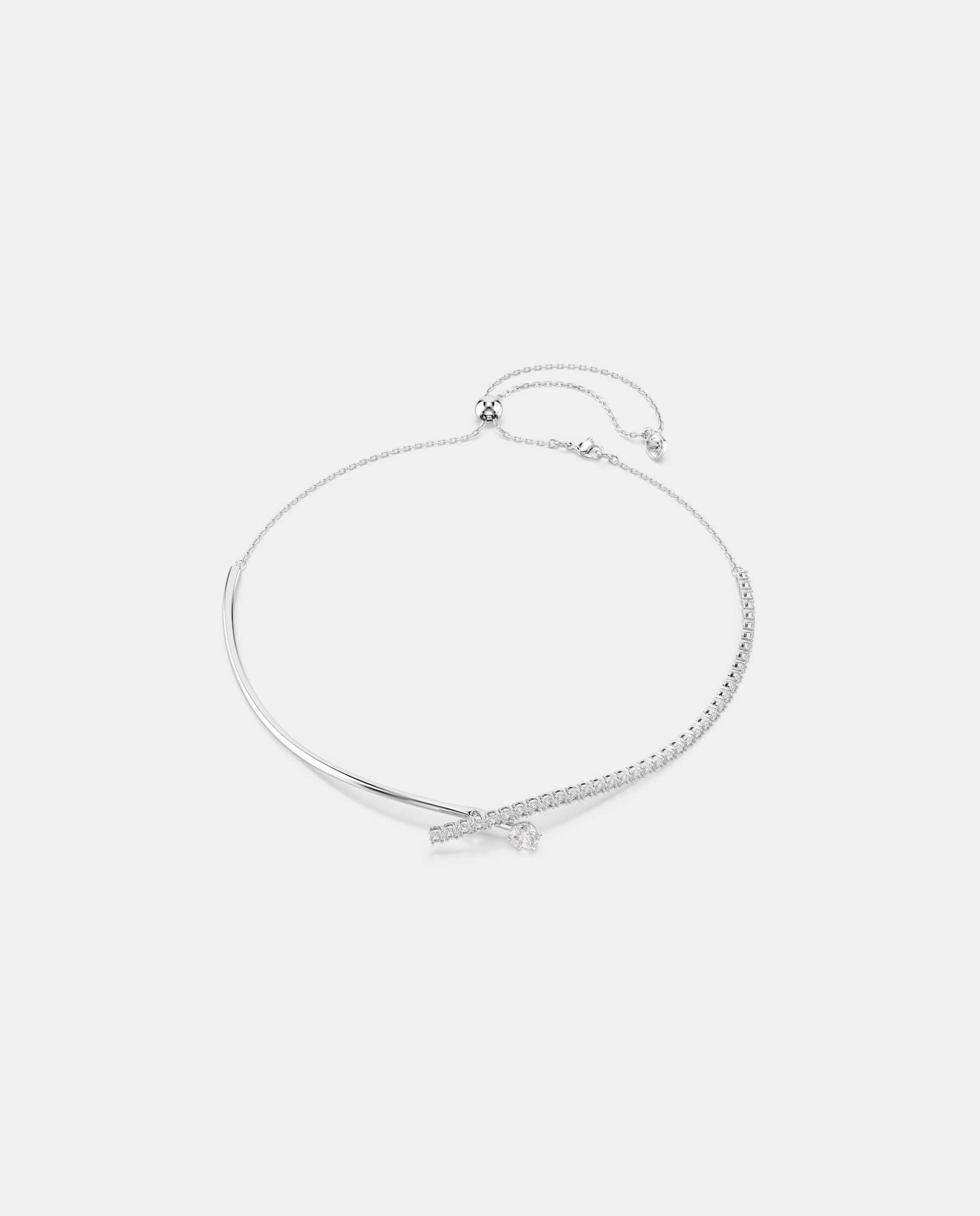 Collar matrix ajustable con circonitas - Swarovski - Blanco Blanco-1