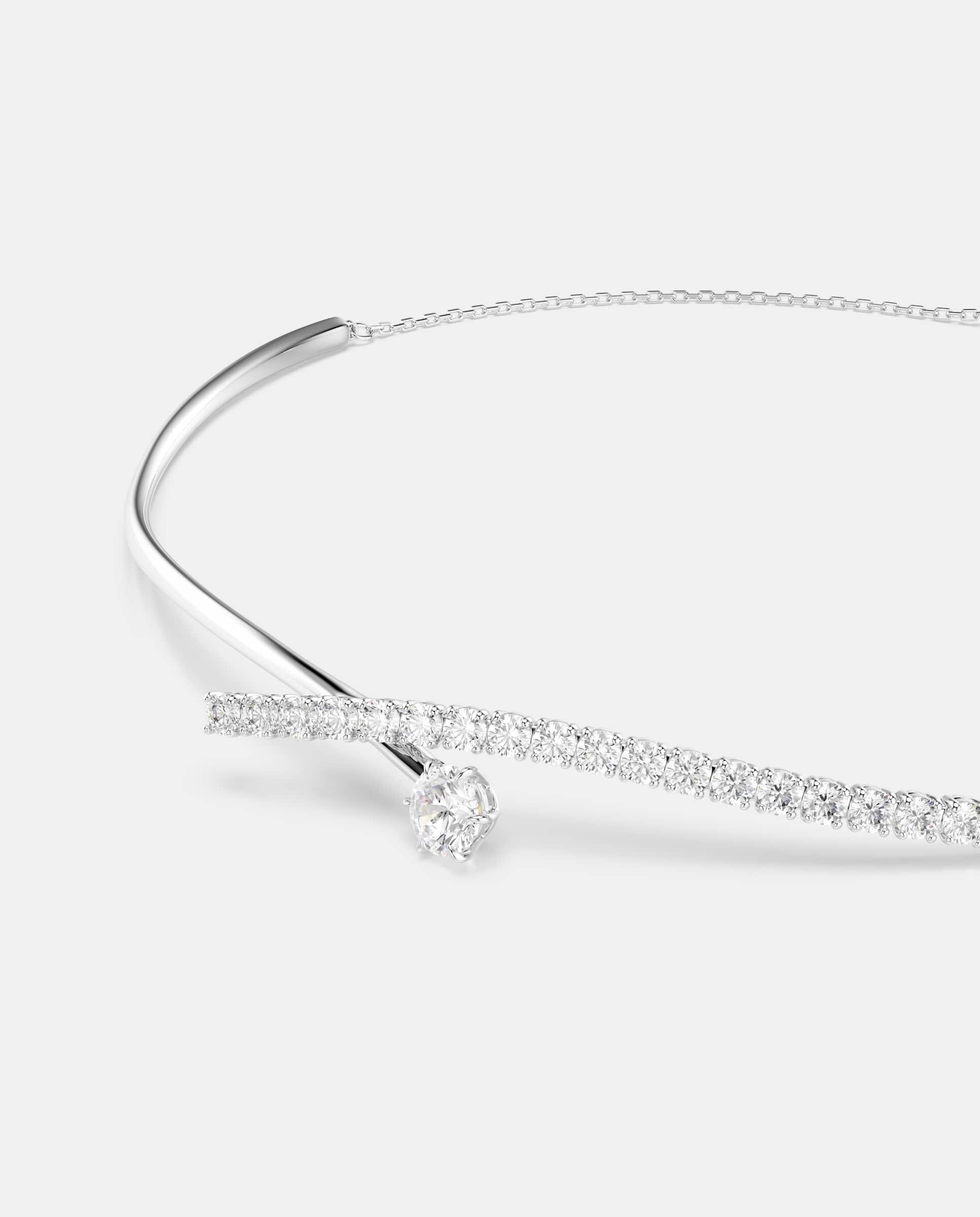 Collar matrix ajustable con circonitas - Swarovski - Blanco Blanco-2