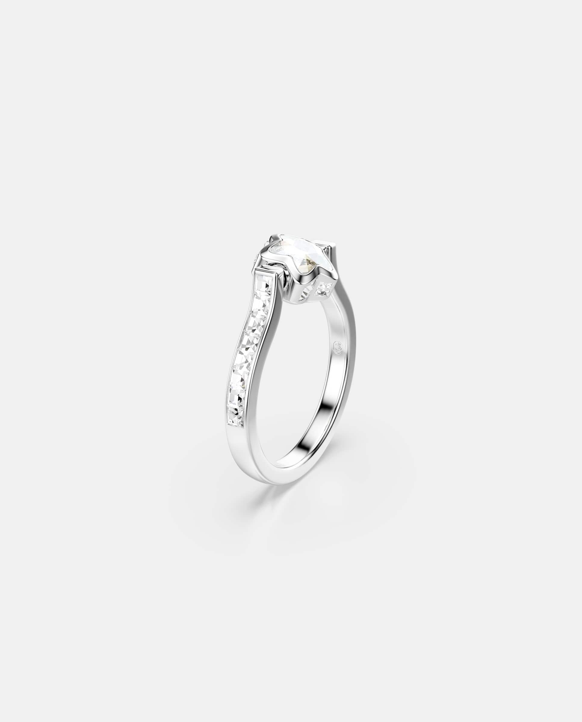 Anillo chroma con cristales en pavé y estrella central - Swarovski - Blanco Blanco-2