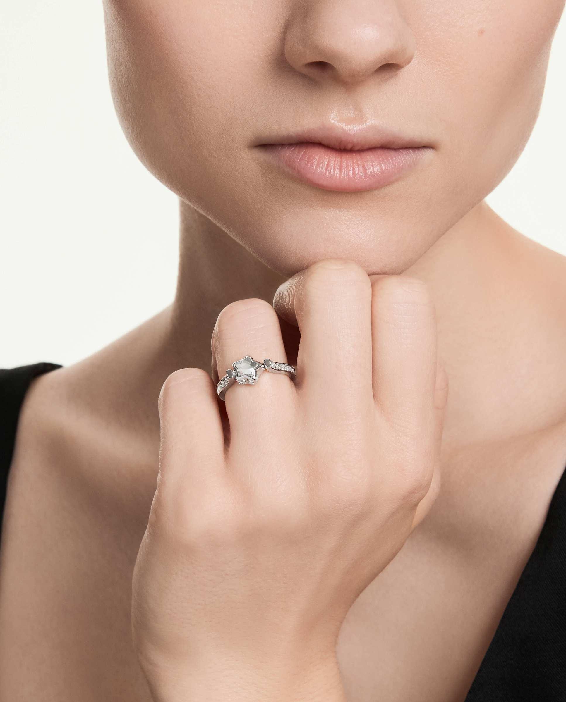 Anillo chroma con cristales en pavé y estrella central - Swarovski - Blanco Blanco-5