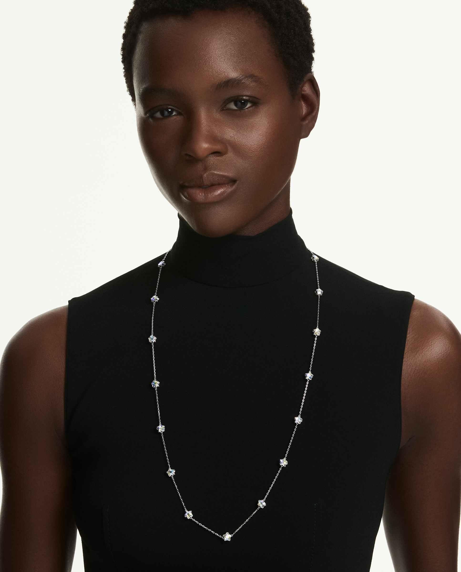 Collar chroma con motivos en forma de estrella y baño de rodio - Swarovski - Blanco Blanco-6