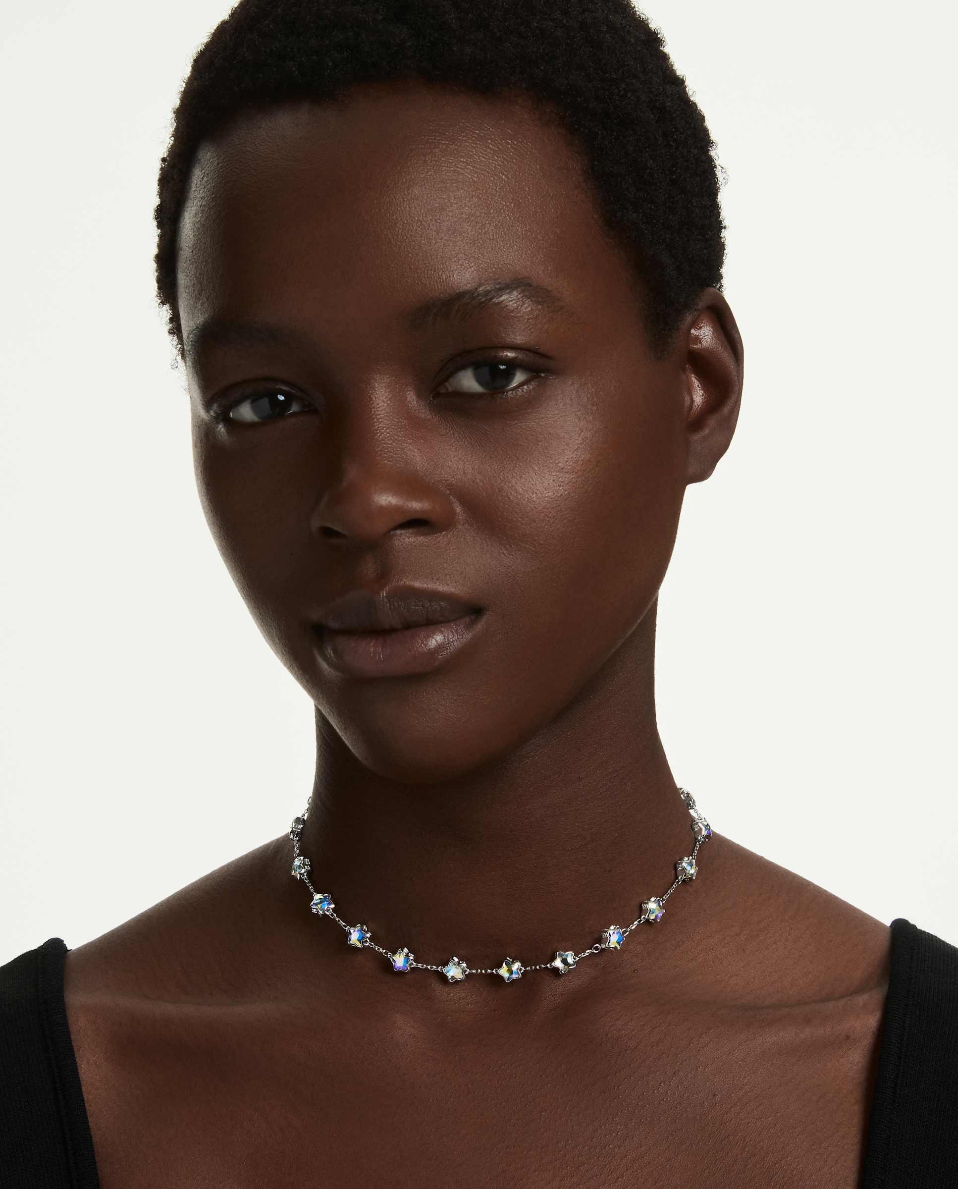 Collar chroma ajustable con estrellas y baño de rodio - Swarovski - Blanco Blanco-5