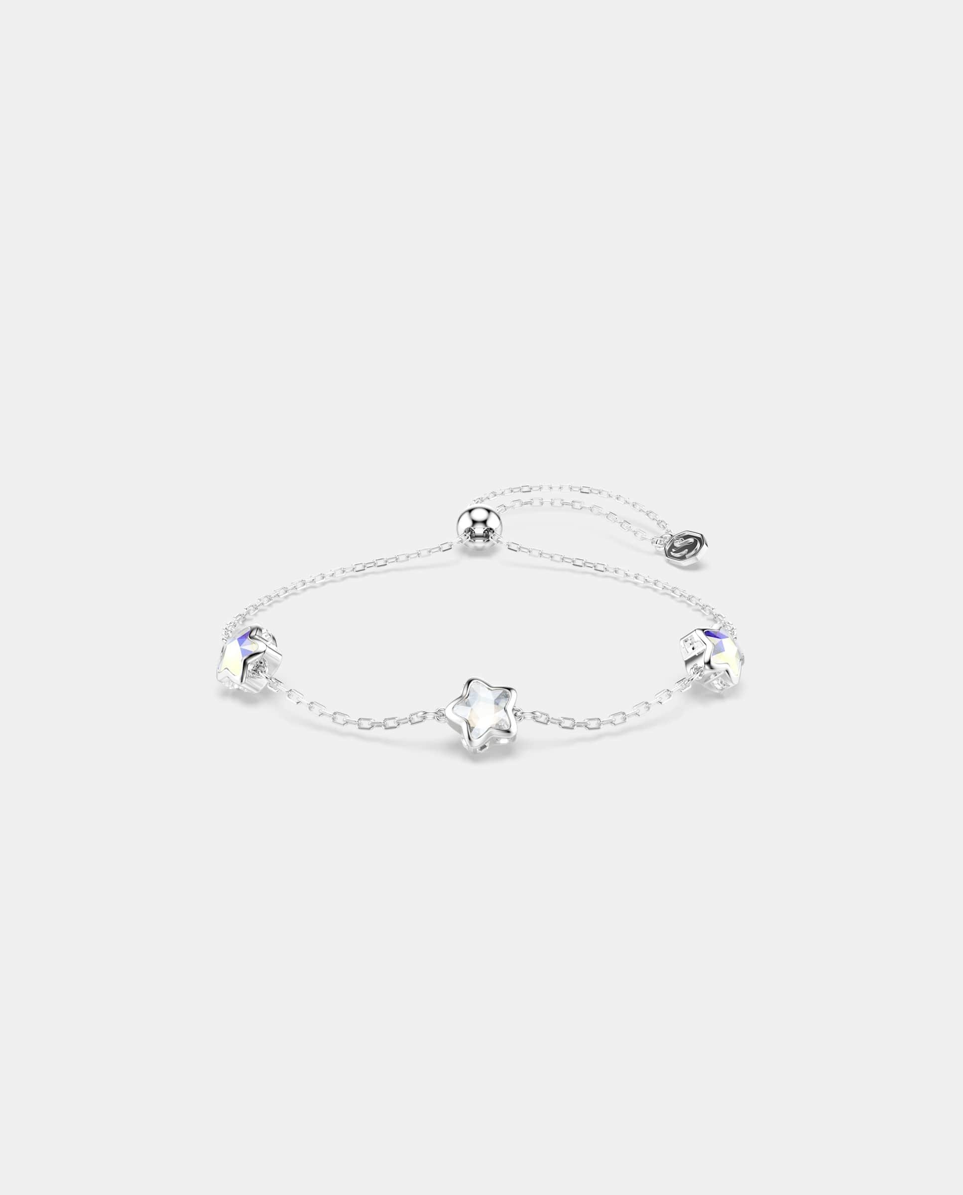 Pulsera chroma de cadena con estrellas y baño de rodio - Swarovski - Blanco Blanco-1