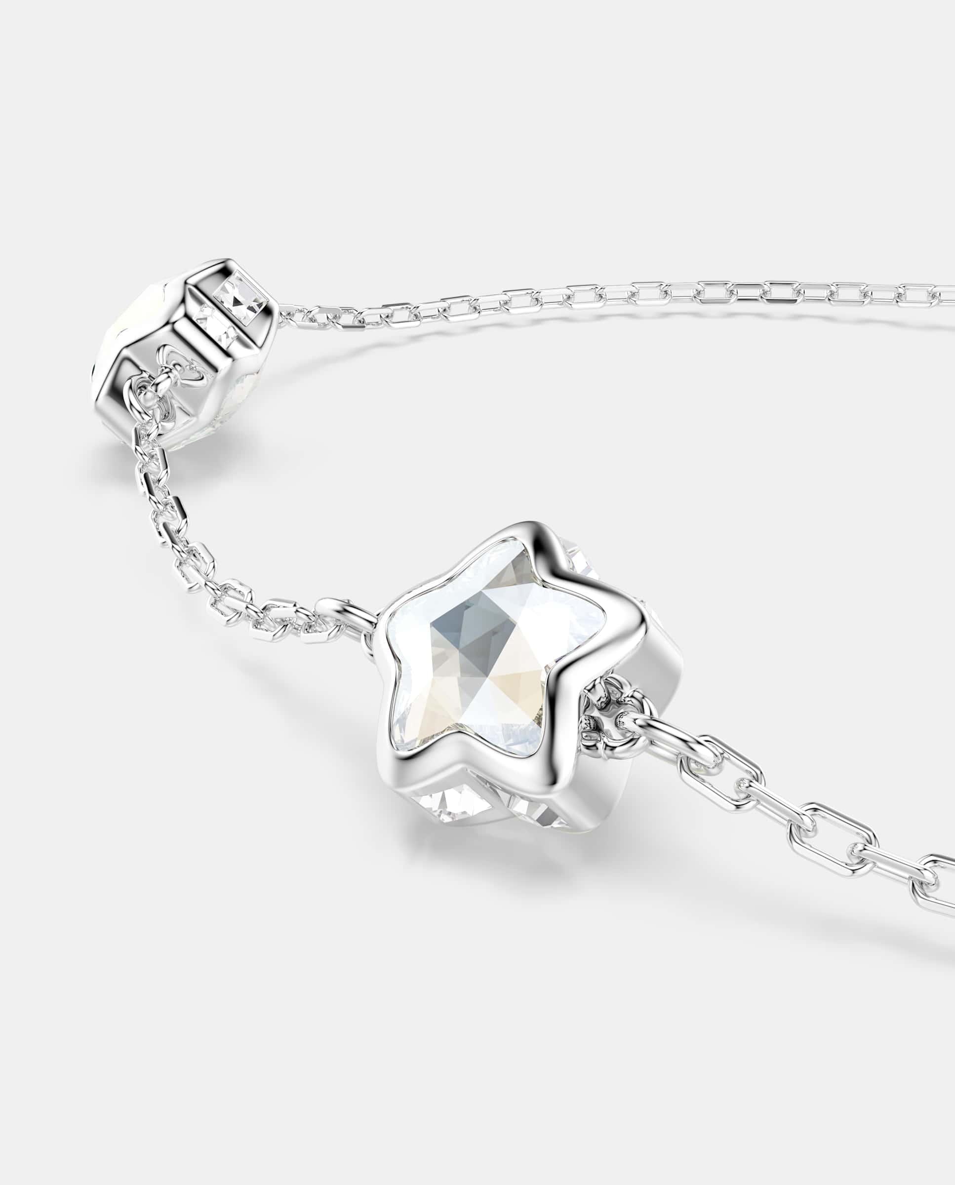 Pulsera chroma de cadena con estrellas y baño de rodio - Swarovski - Blanco Blanco-2