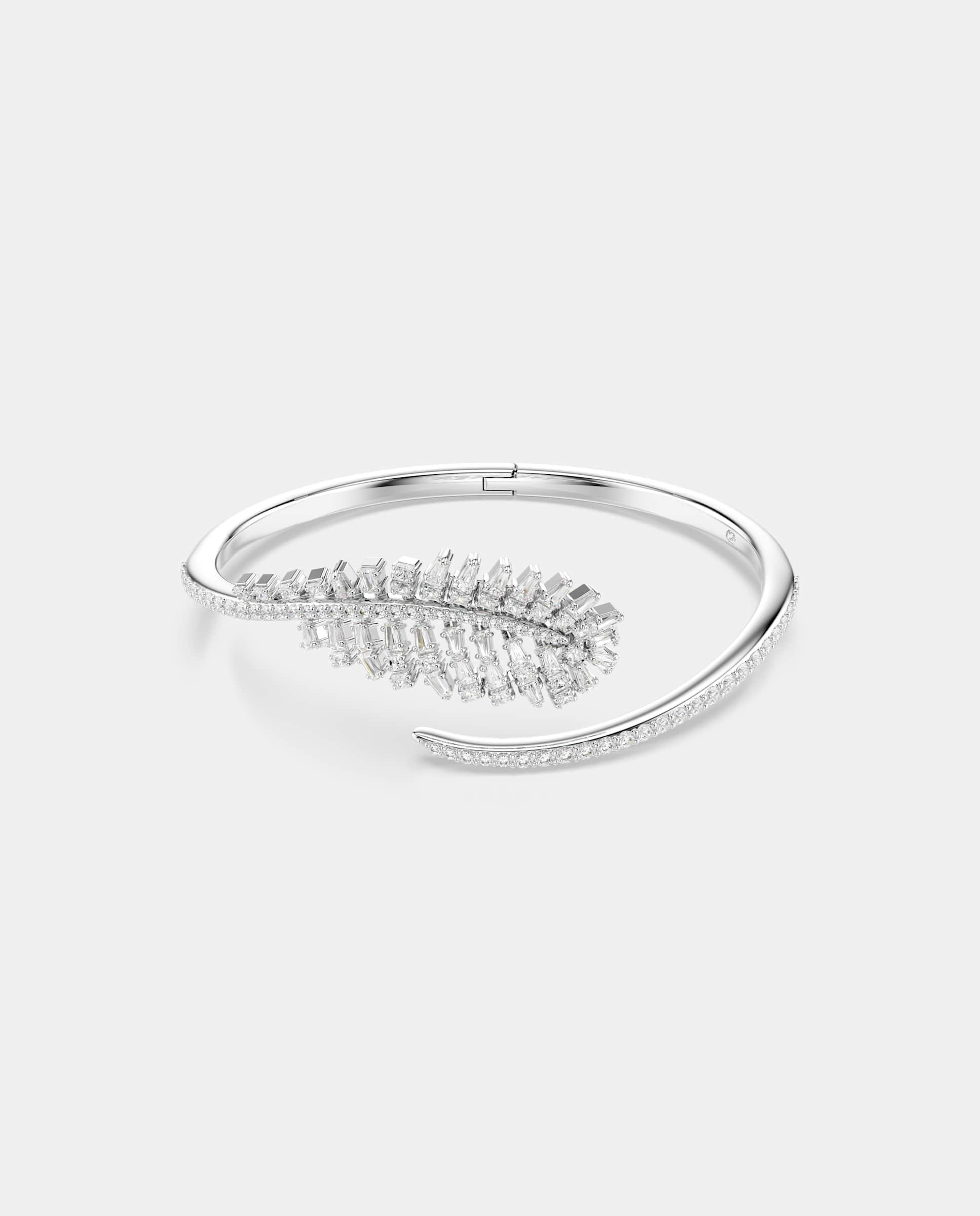 Imagen 1 de Brazalete vienna con forma de pluma y baño de rodio - Swarovski - Blanco Blanco