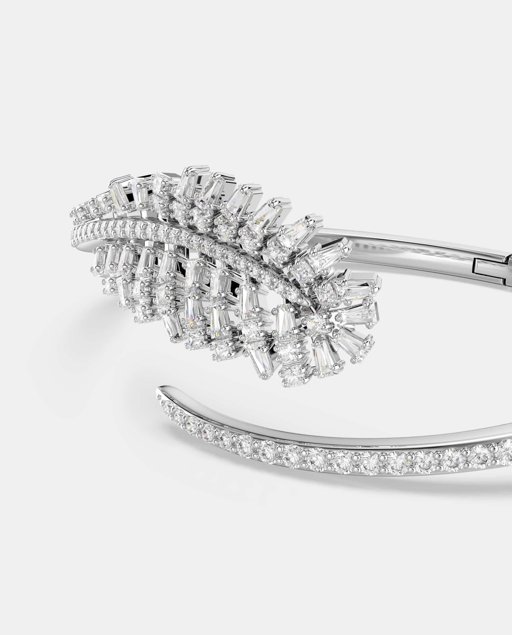 Imagen 2 de Brazalete vienna con forma de pluma y baño de rodio - Swarovski - Blanco Blanco