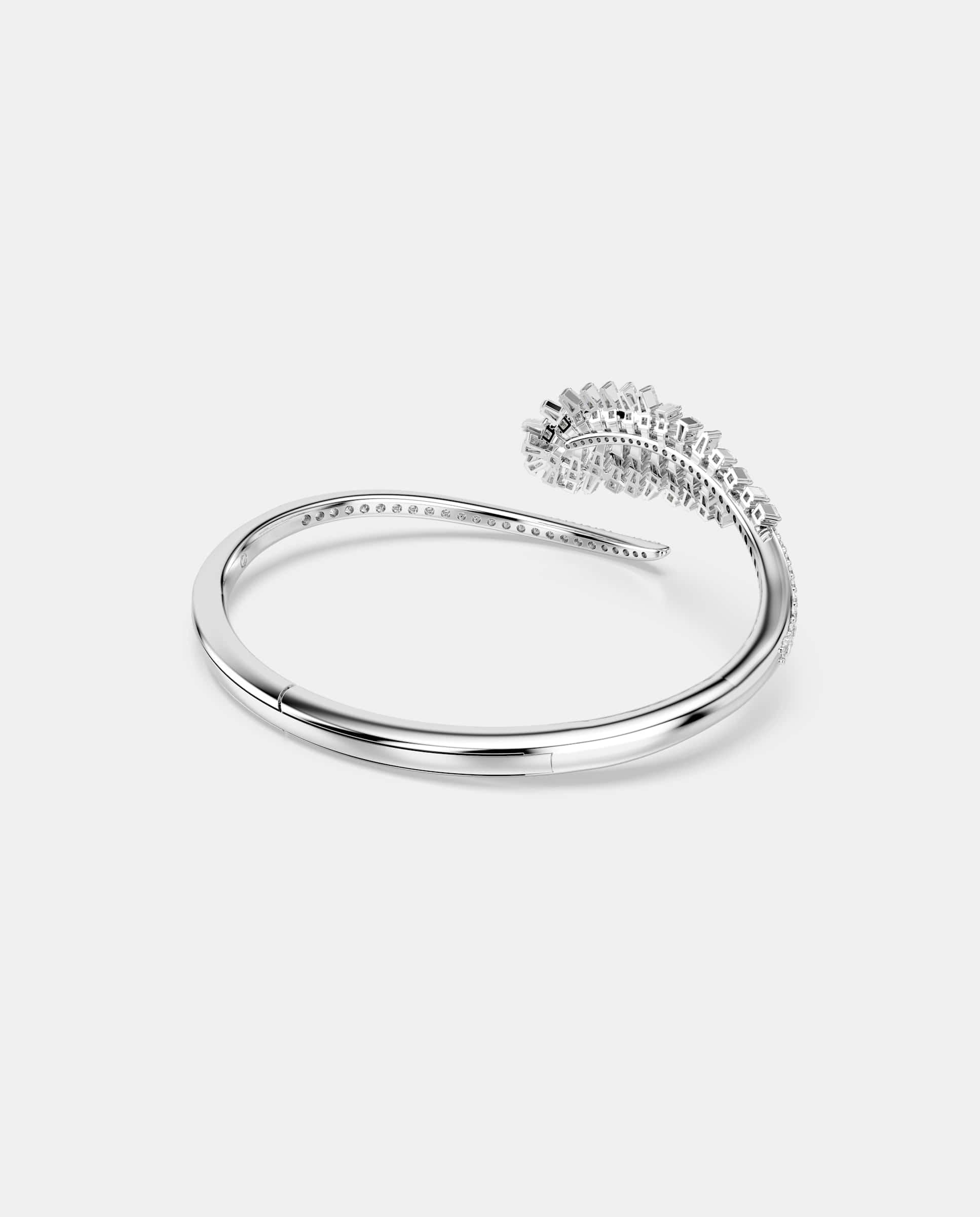 Imagen 4 de Brazalete vienna con forma de pluma y baño de rodio - Swarovski - Blanco Blanco