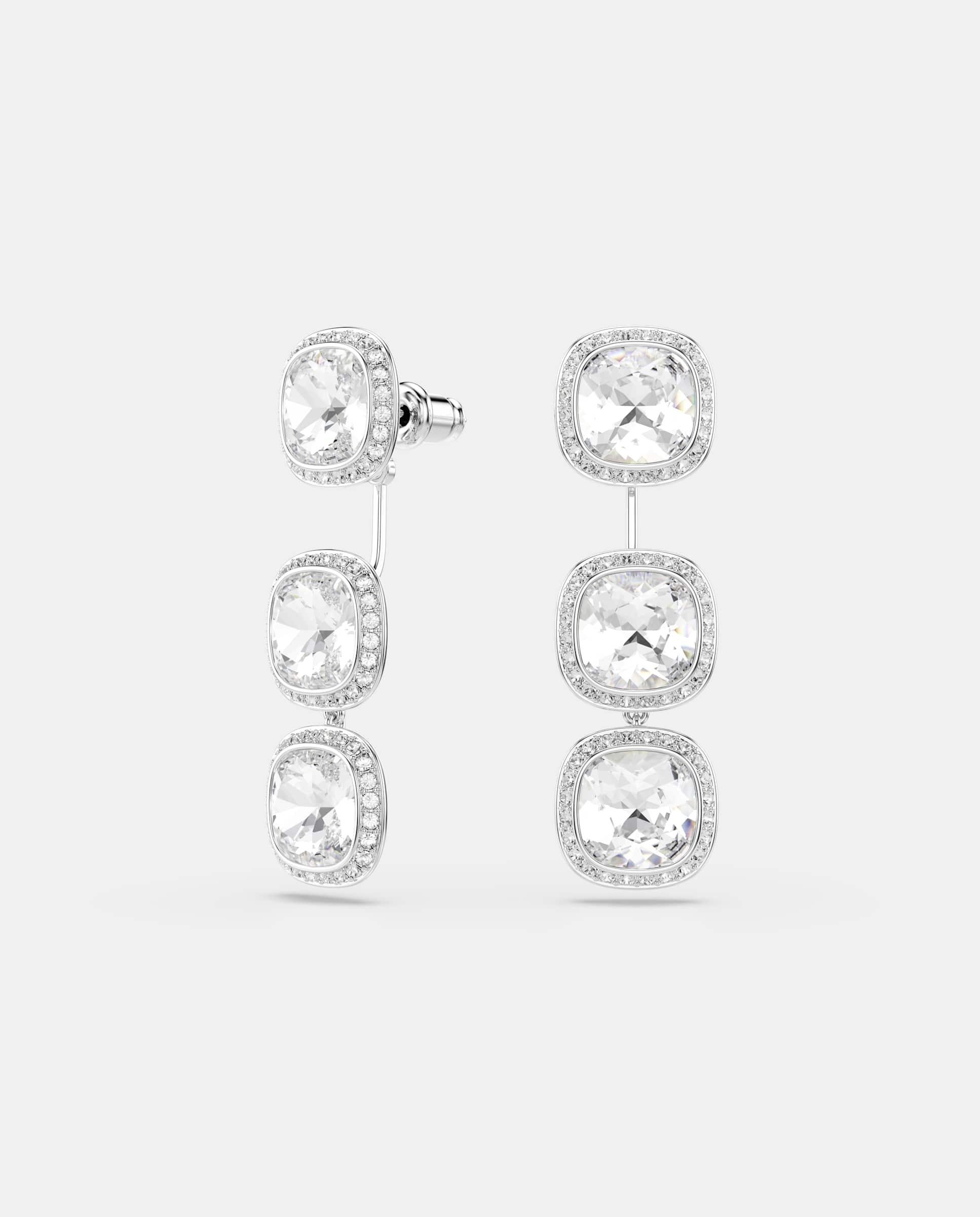Pendientes una angelic largos con cristales - Swarovski - Blanco Blanco-1