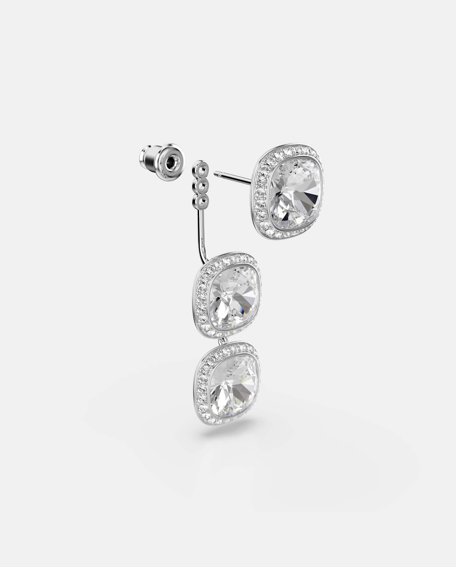 Pendientes una angelic largos con cristales - Swarovski - Blanco Blanco-3