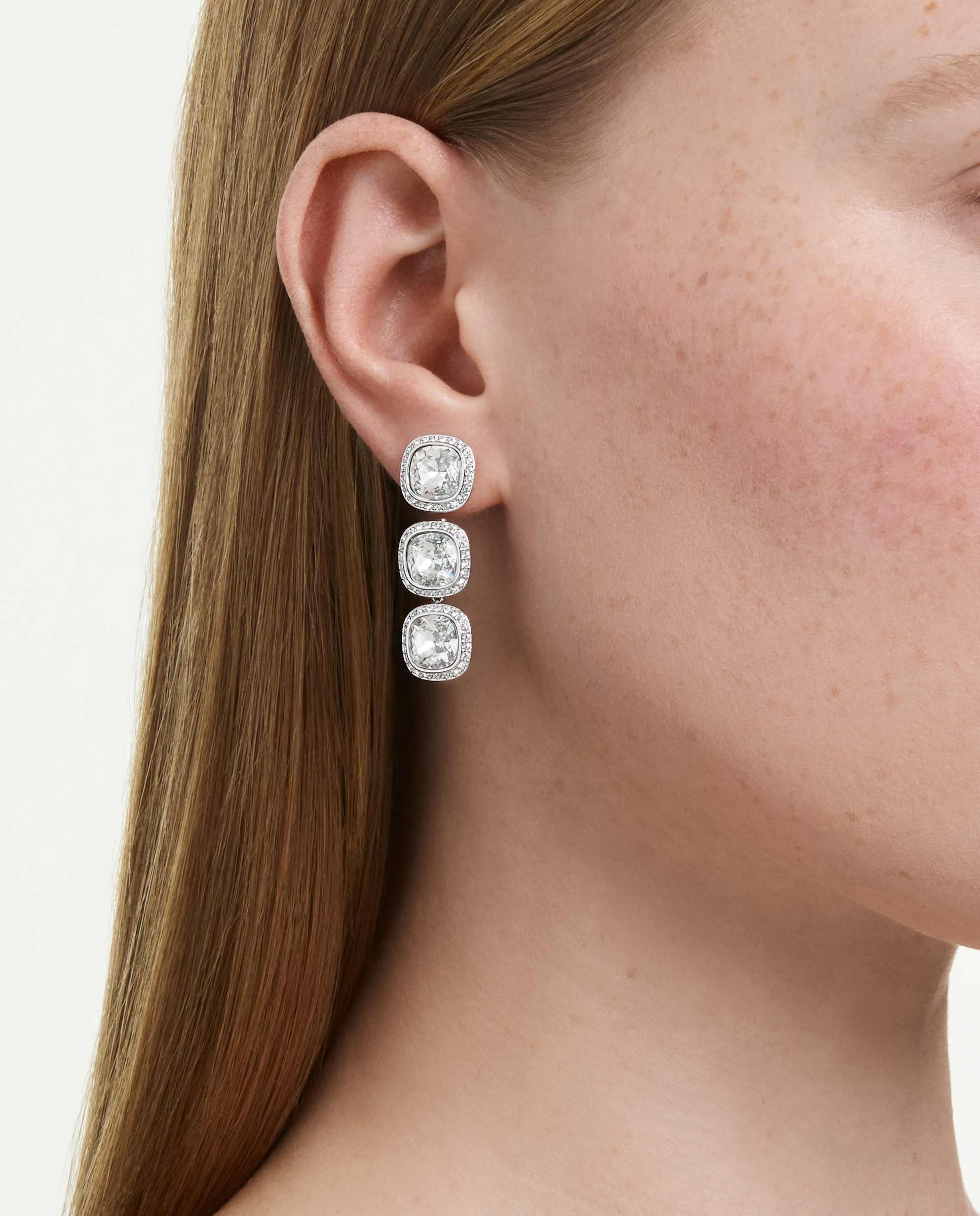 Pendientes una angelic largos con cristales - Swarovski - Blanco Blanco-6