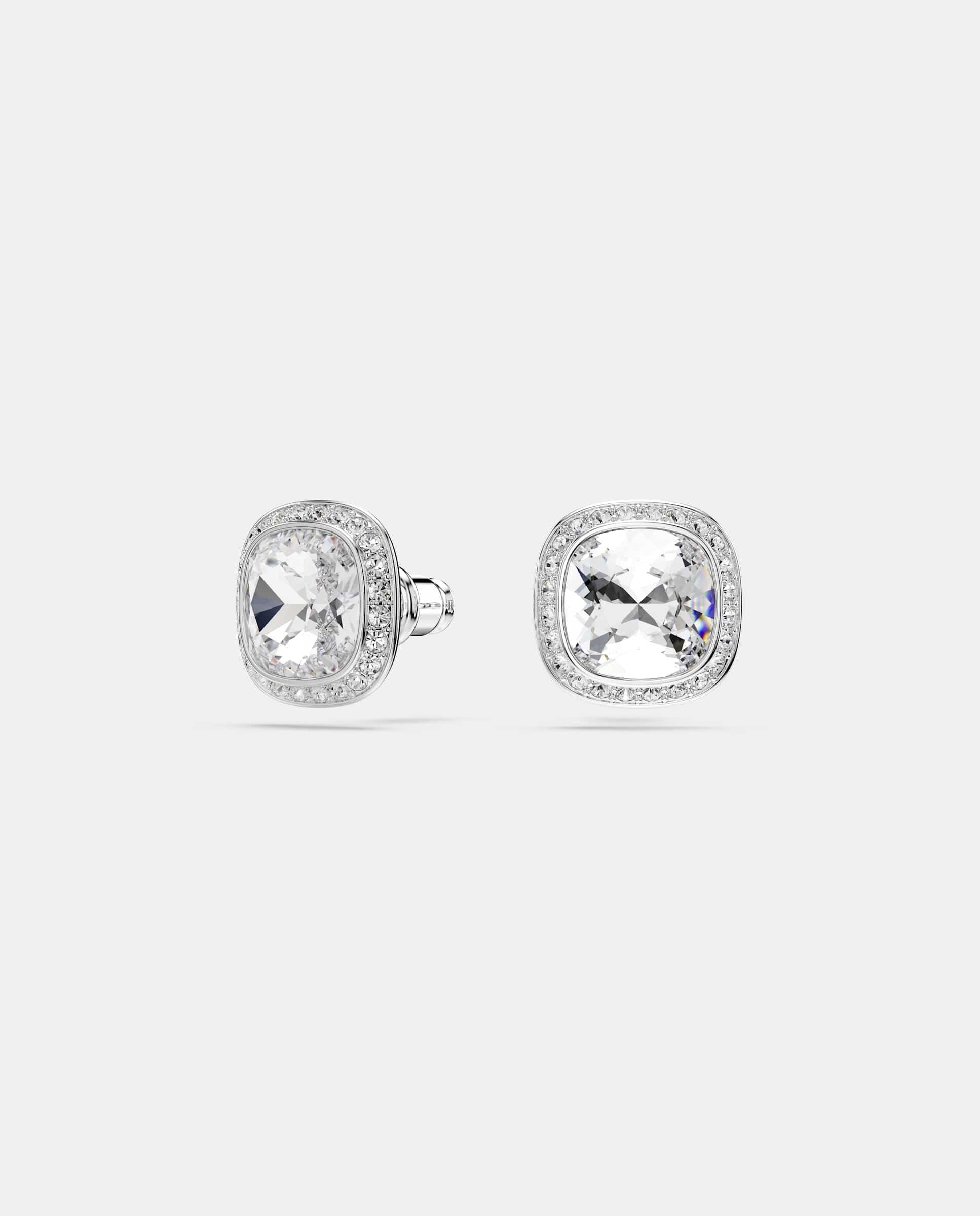 Conjunto de colgante y pendientes una angelic con cristales bañado en rodio - Swarovski - Blanco Blanco-5