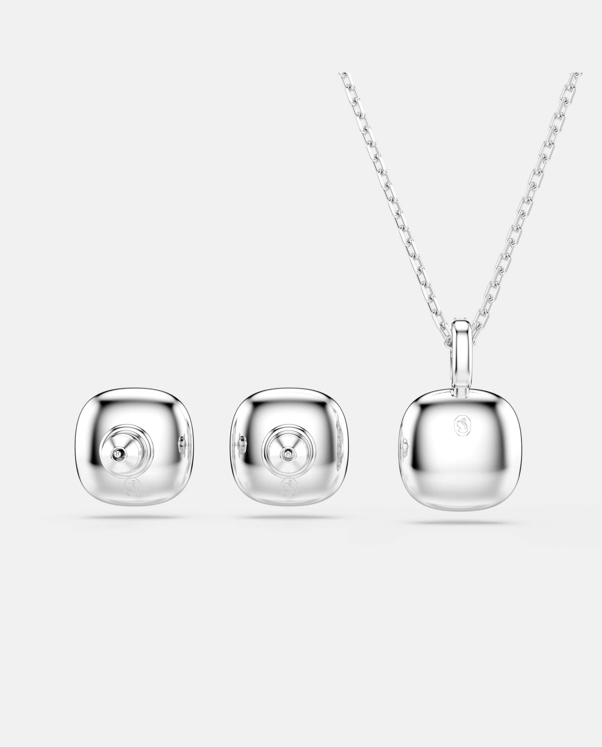 Conjunto de colgante y pendientes una angelic con cristales bañado en rodio - Swarovski - Blanco Blanco-6