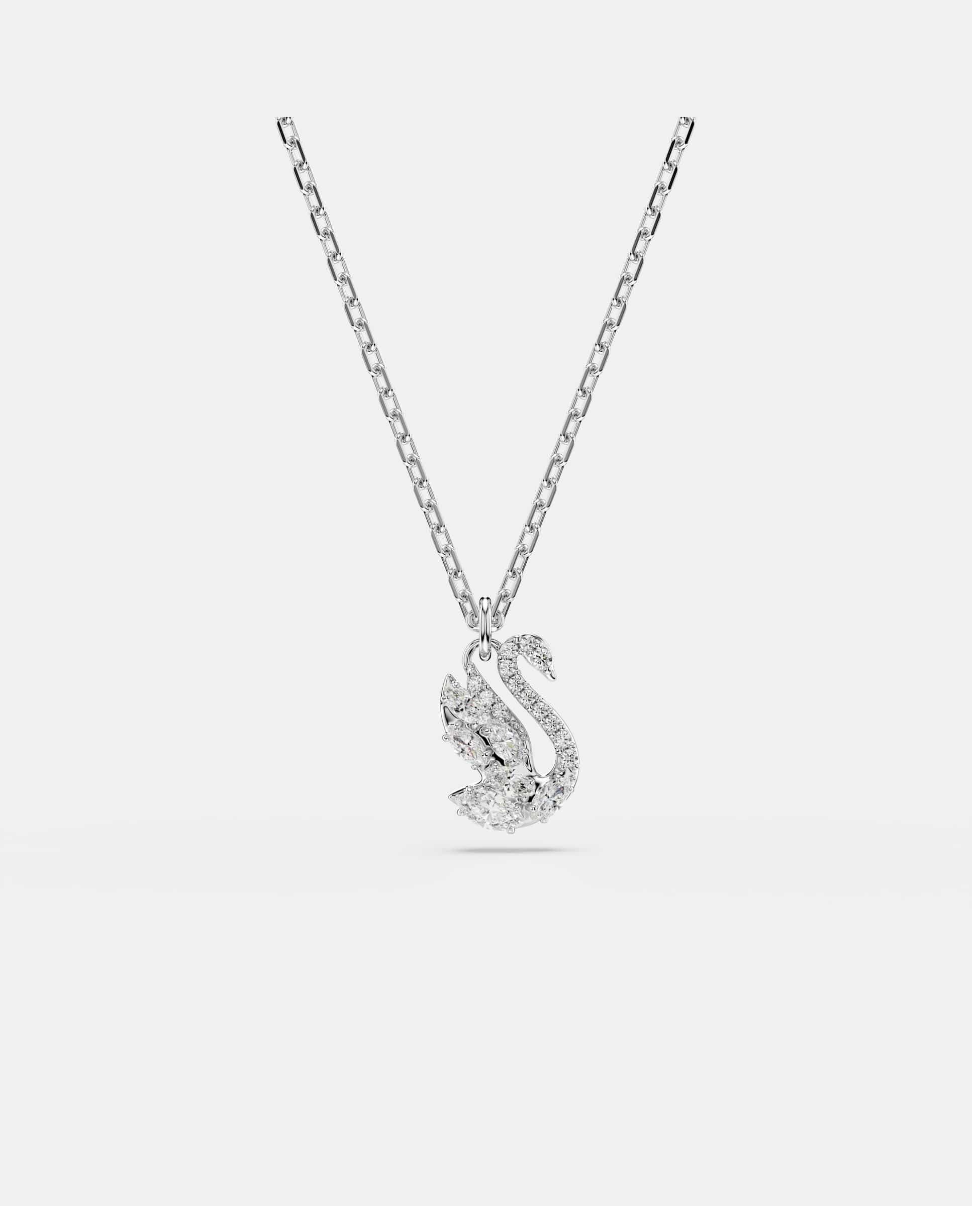 Imagen 0 de Colgante swan con forma de cisne y cristales en pavé Blanco